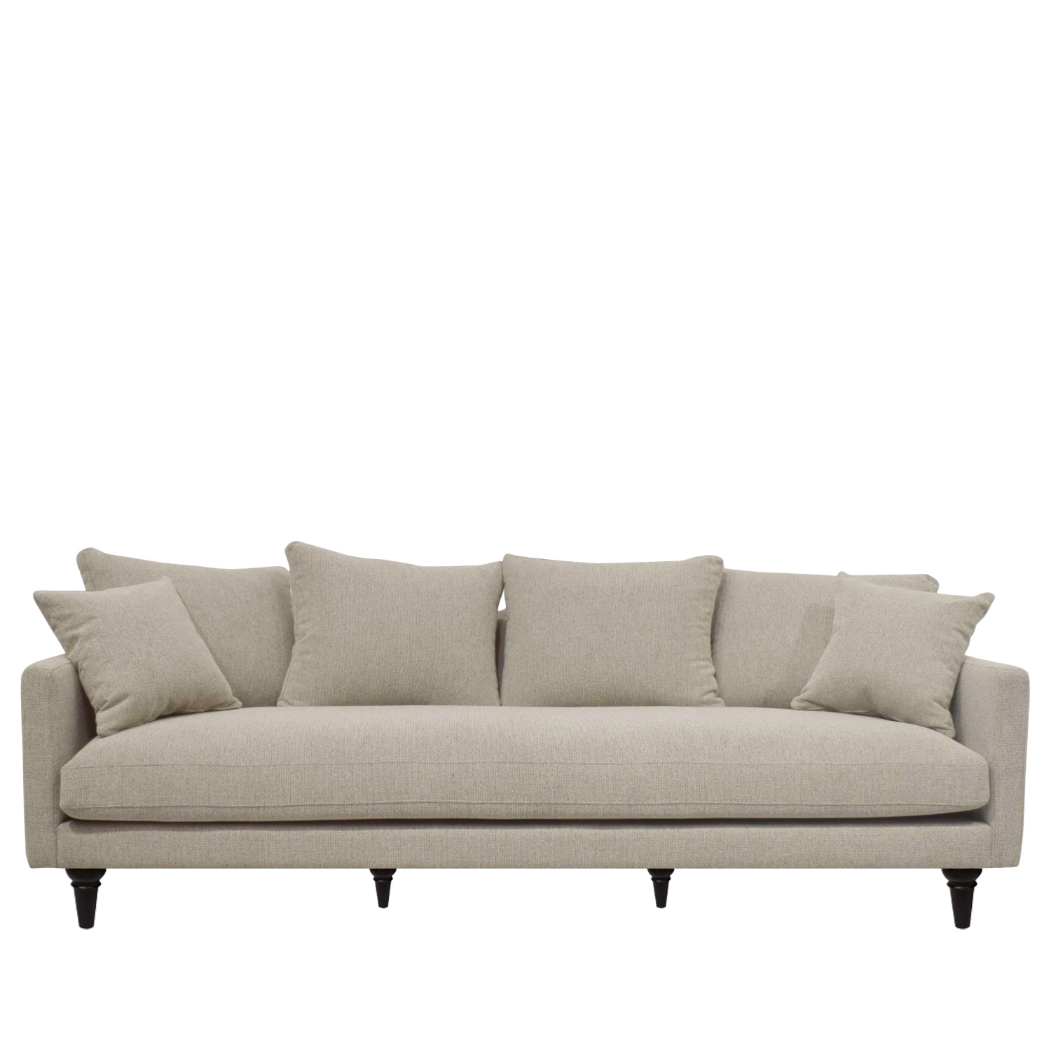 Villabon - Canapé 4 places en tissu pieds tournés - Naturel