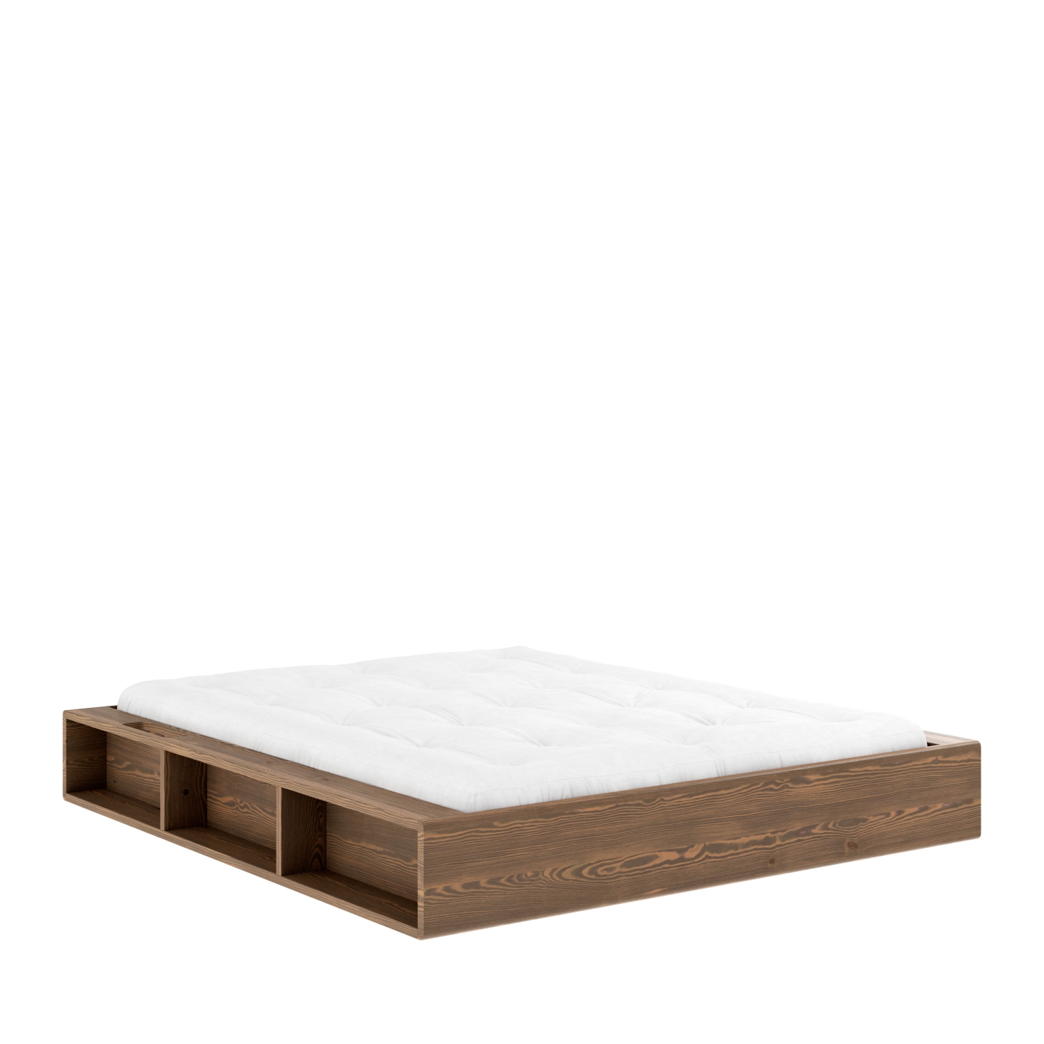 Ziggy - Lit en bois 160x200cm - Bois foncé