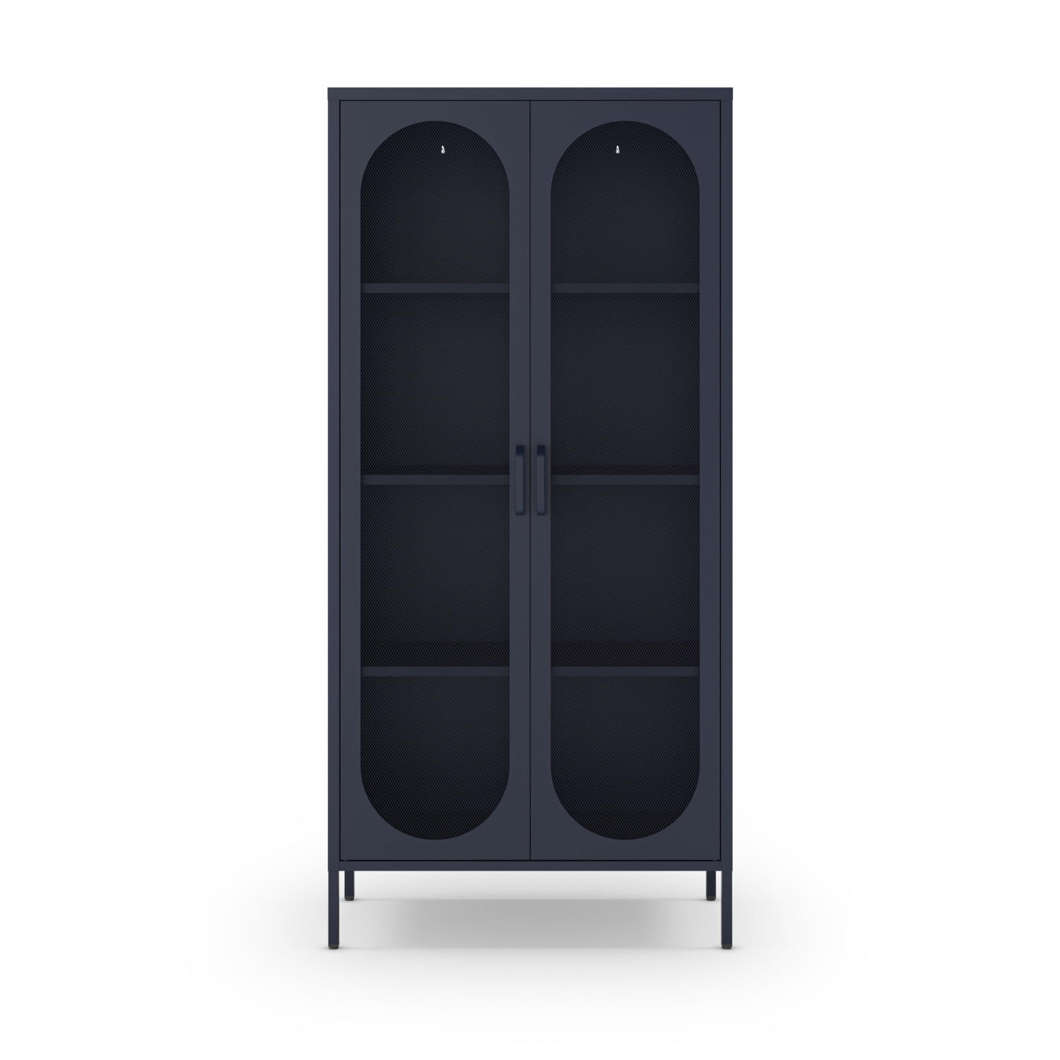 Zio - Vaisselier 2 portes en métal H170cm - Bleu nuit