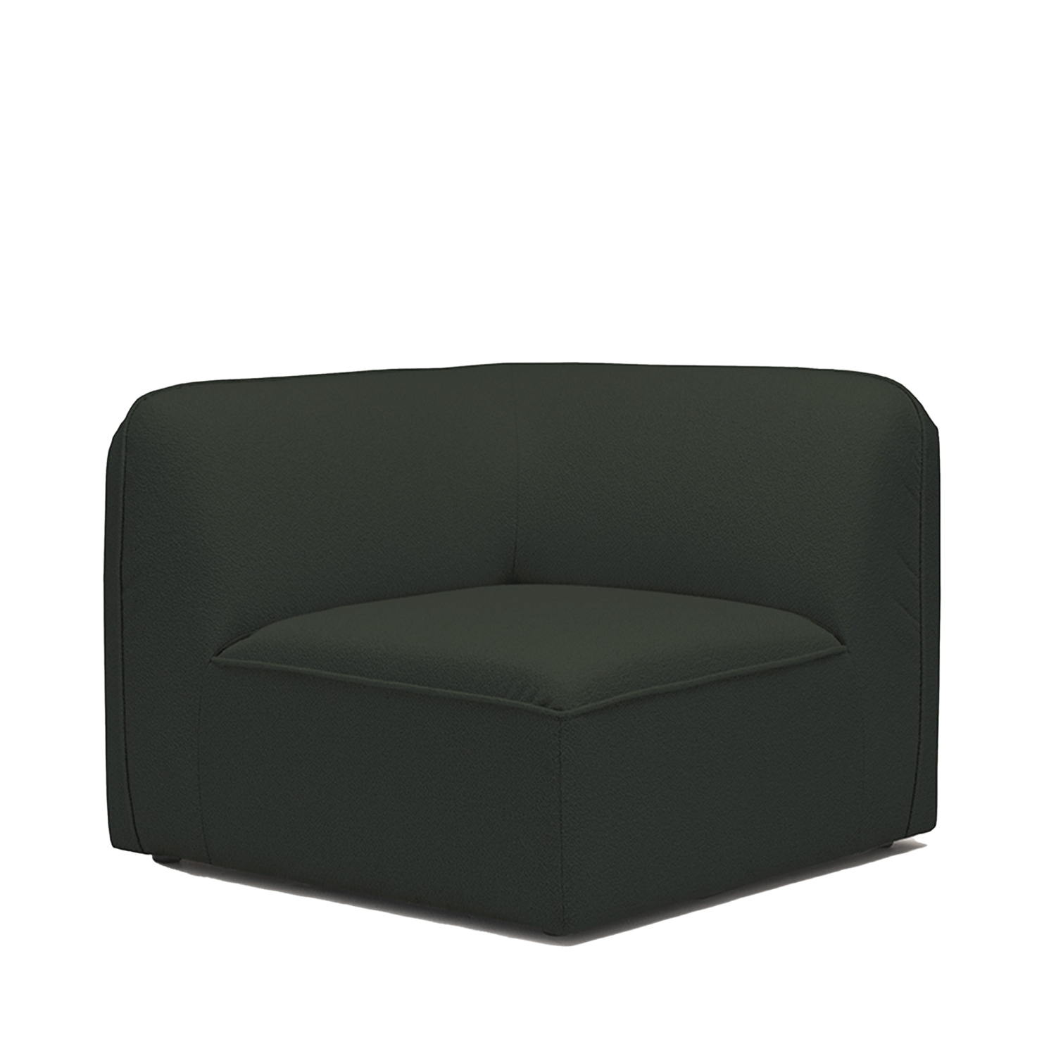 Noor - Angle réversible pour canapé modulable en tissu bouclette - Vert kaki