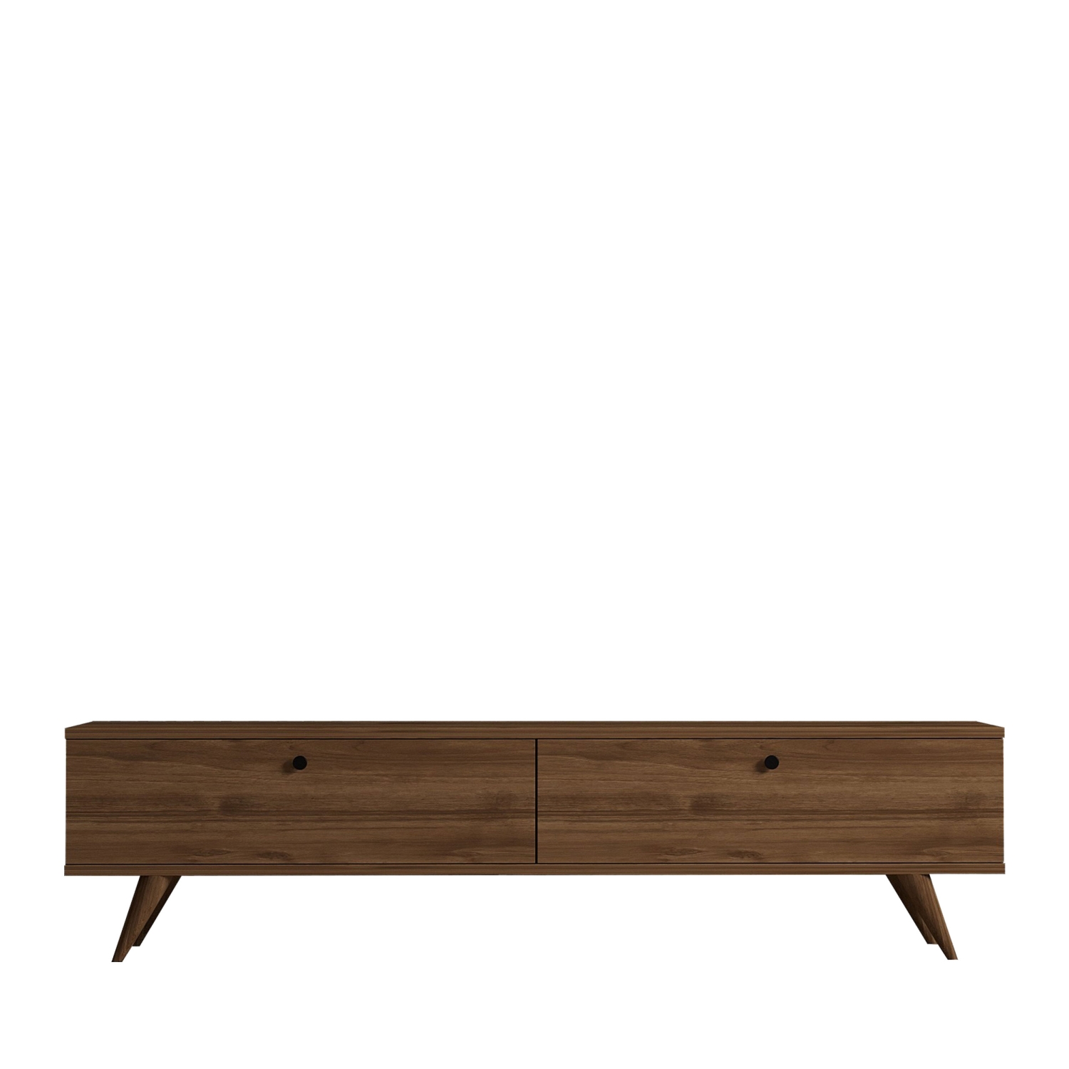 Yara - Meuble TV 2 portes en bois L160cm - Bois foncé