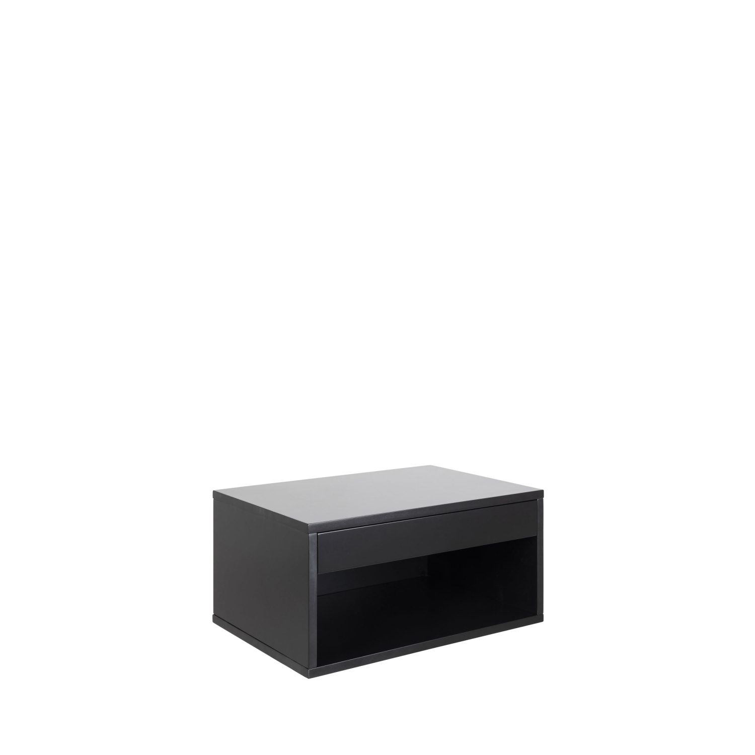 Mano - Table de chevet murale 1 niche, 1 tiroir en bois - Noir