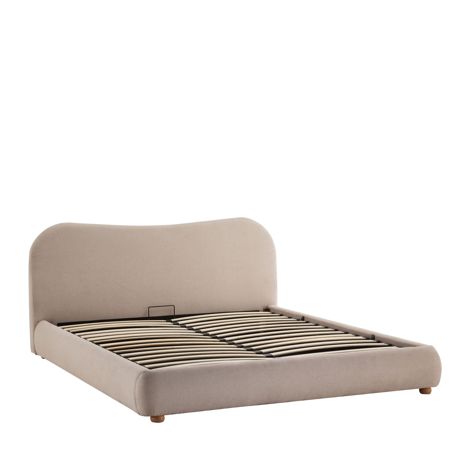 Napo - Lit coffre en tissu 160x200cm - Beige
