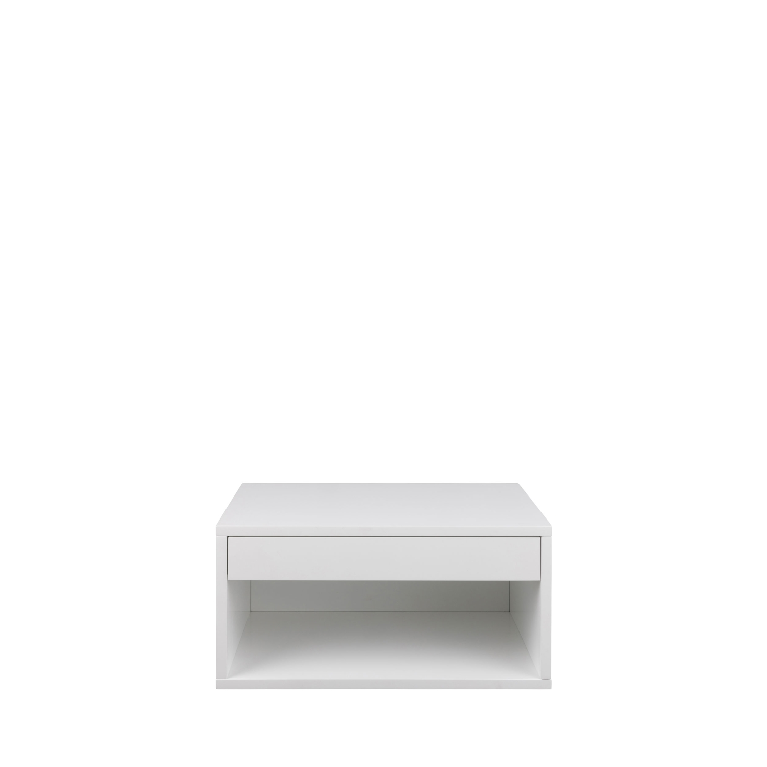 Mano - Table de chevet murale 1 niche, 1 tiroir en bois - Blanc