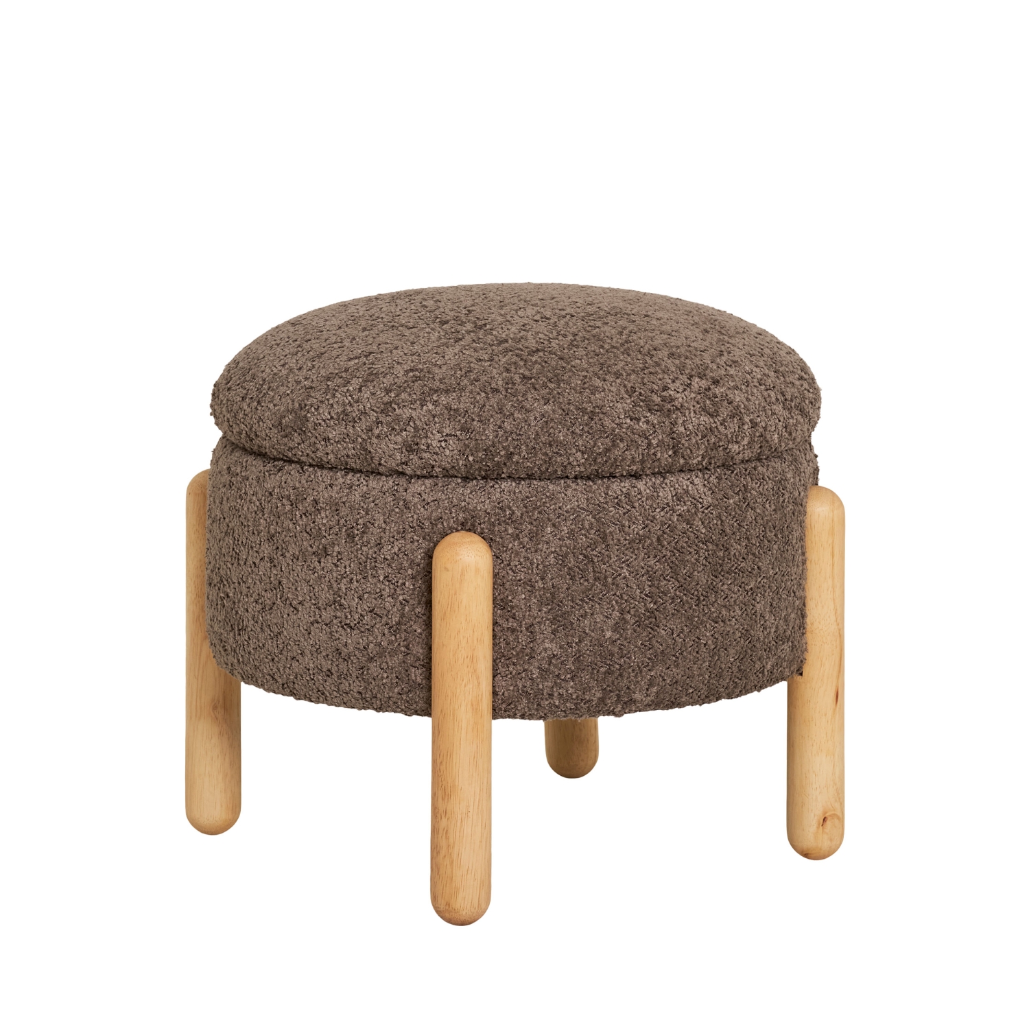 Medas - Pouf rond en tissu ø45cm - Marron