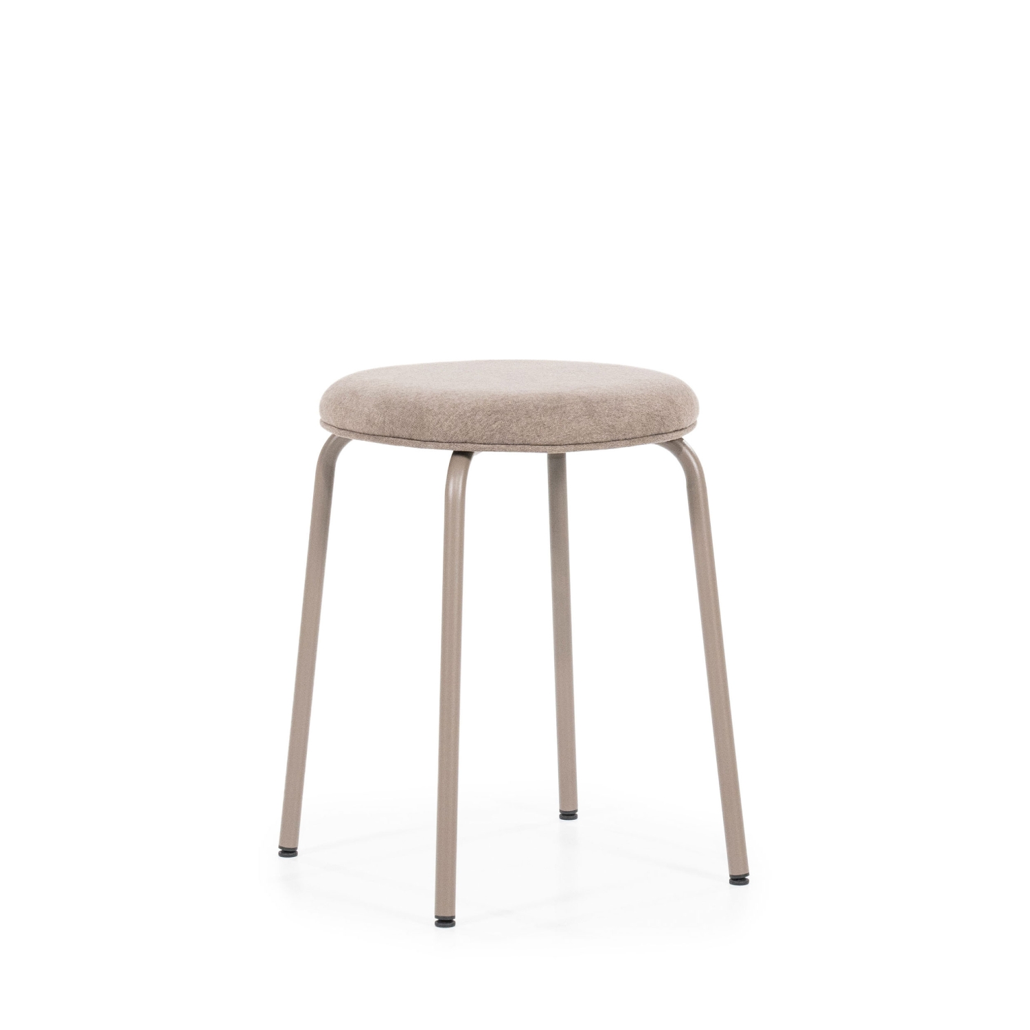 Skola - Lot de 2 tabourets ronds en tissu et métal ø37cm - Taupe