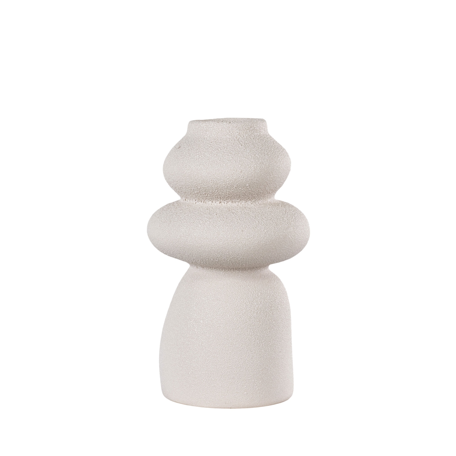 Nosara - Vase de forme organique en grès H26,5cm - Ivoire