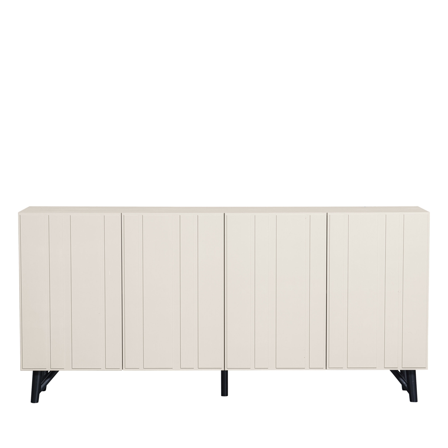 Miller - Buffet 4 portes en bois L181cm - Blanc