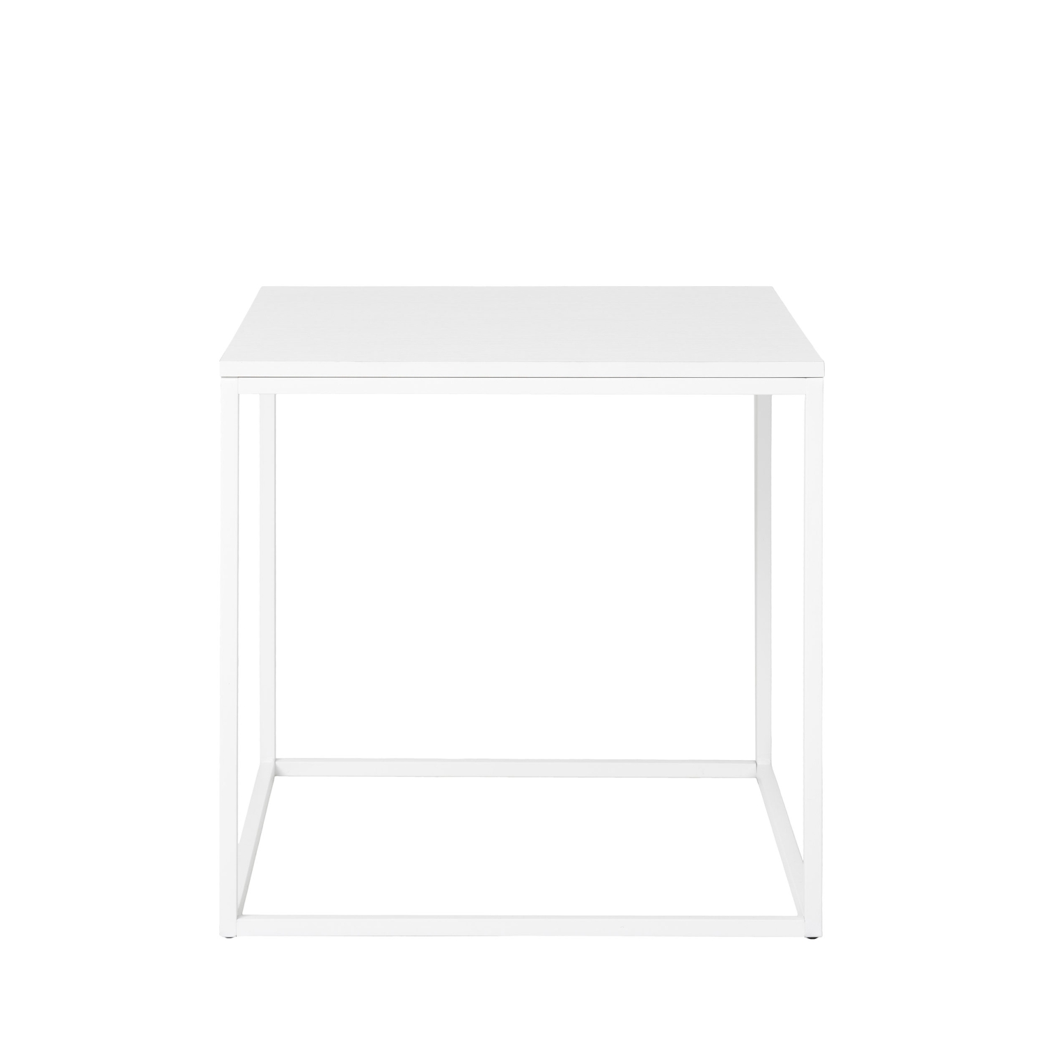 Vita - Bout de canapé en bois et métal blanc - Blanc