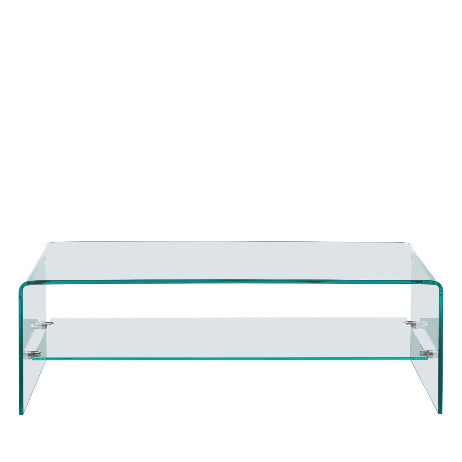Nido - Table basse double plateaux en verre L110cm - Transparent