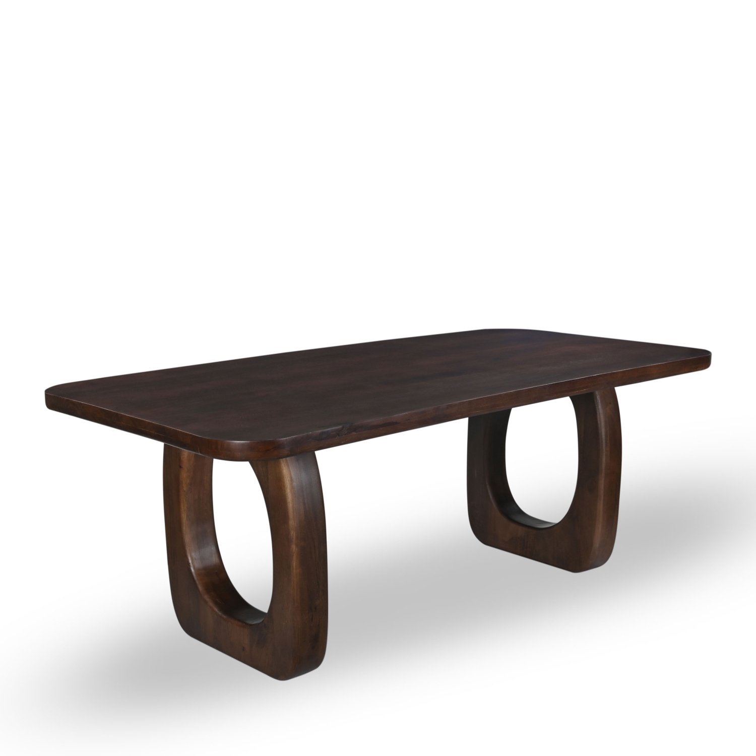 Sinjai - Table à manger 8 personnes en bois massif - Bois foncé