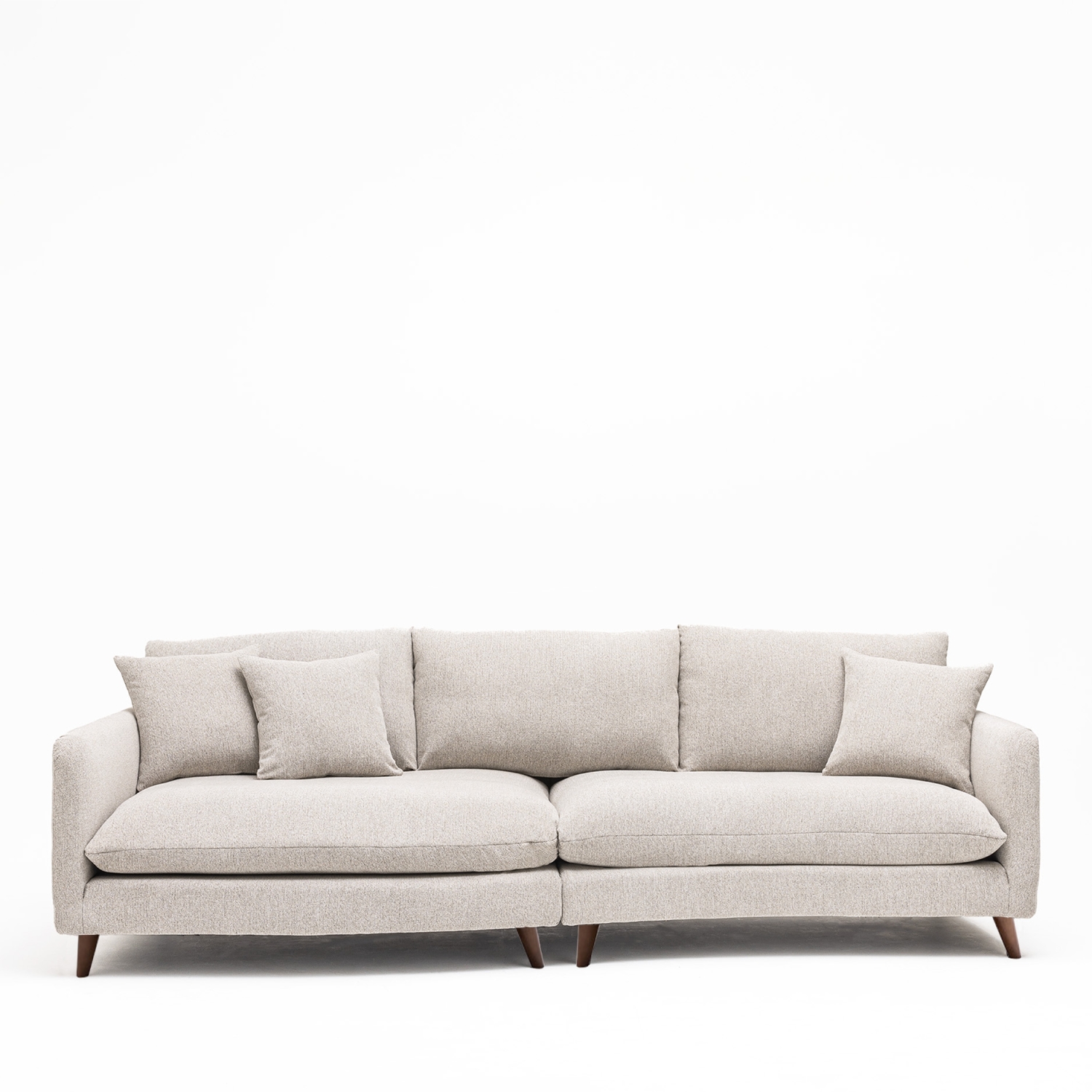 Farrah - Canapé d'angle gauche convertible 5 places en tissu - Naturel