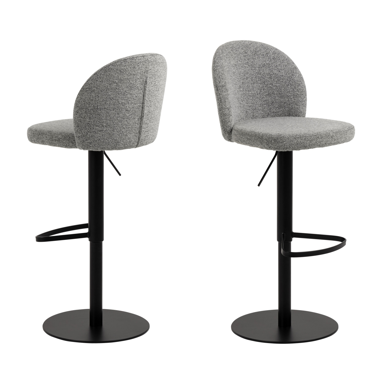 Colobura - Tabouret de bar en tissu et métal H55-80cm - Gris