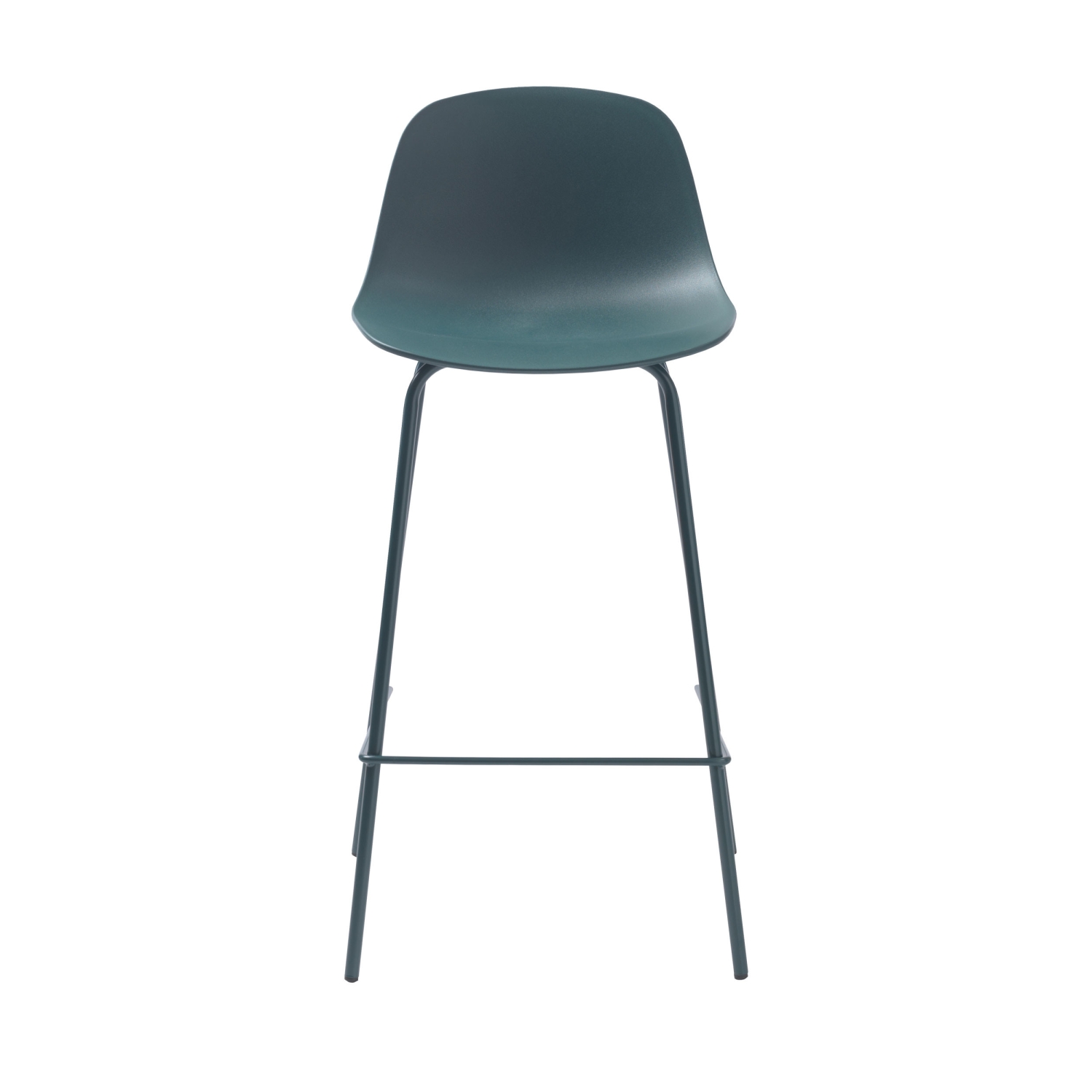 Hel - Lot de 2 chaises de bar en plastique et métal H67,5cm : Couleur - Vert d'eau