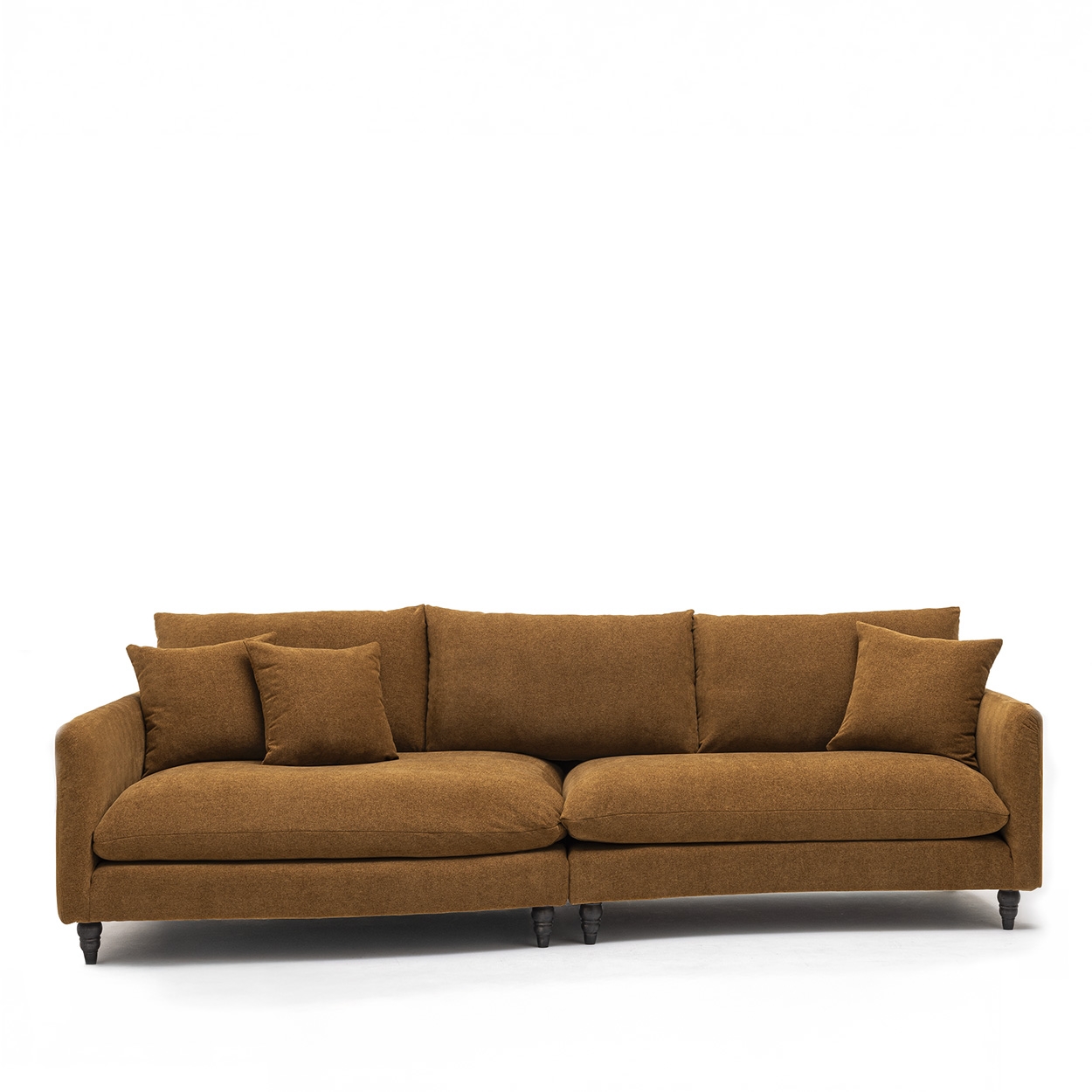 Farrah - Canapé d'angle gauche convertible 5 places en tissu pieds tournés  - Bronze