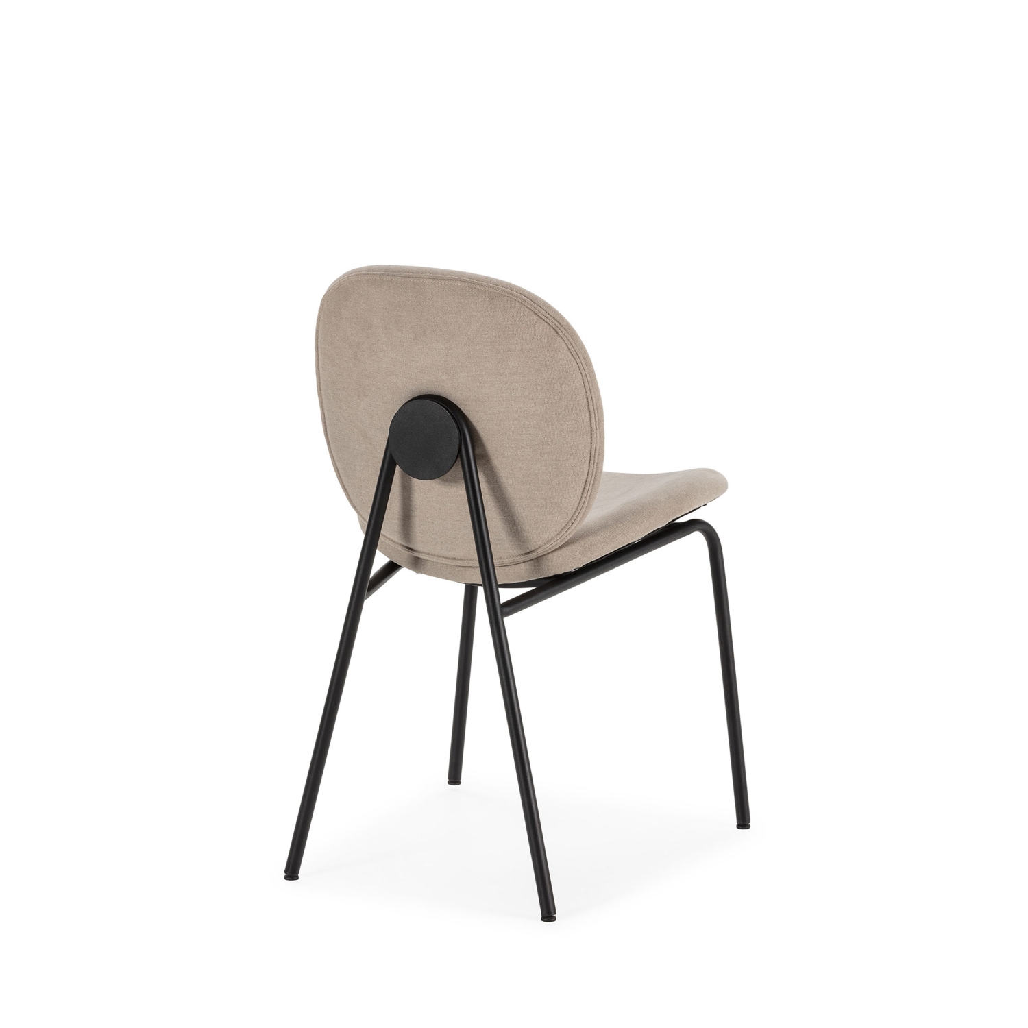 Bega - Lot de 2 chaises en tissu et métal - Beige