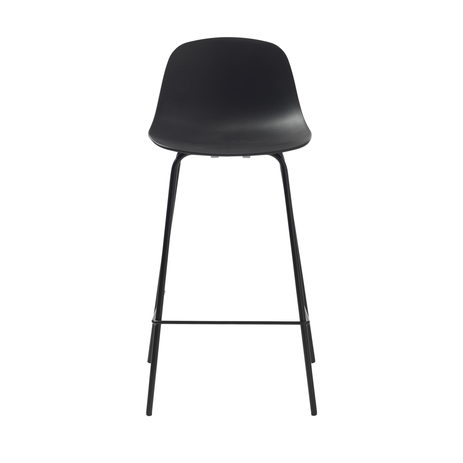 Hel - Lot de 2 chaises de bar en plastique et métal H67,5cm : Couleur - Noir