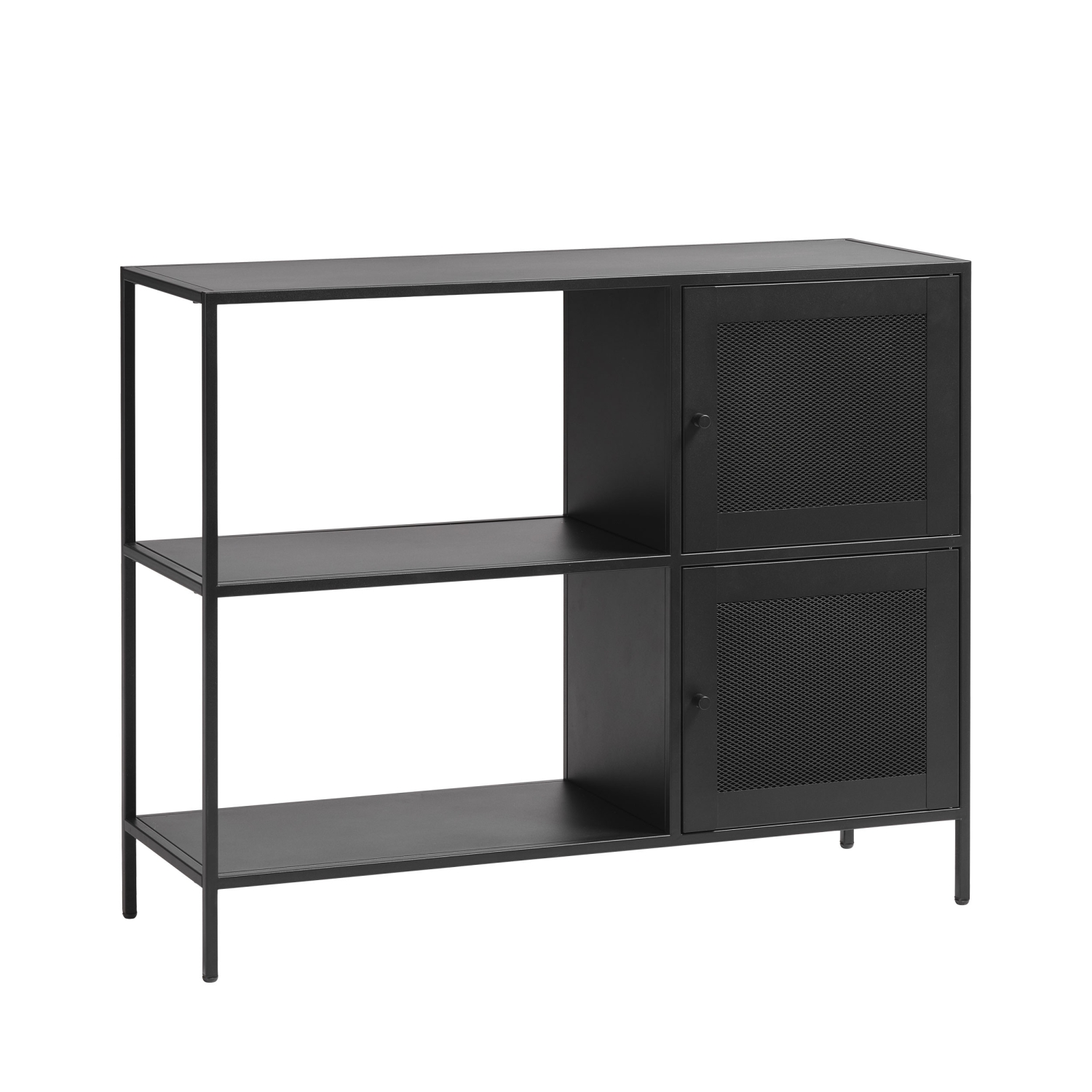 Abel - Buffet 2 portes, 2 niches en métal L100cm - Noir