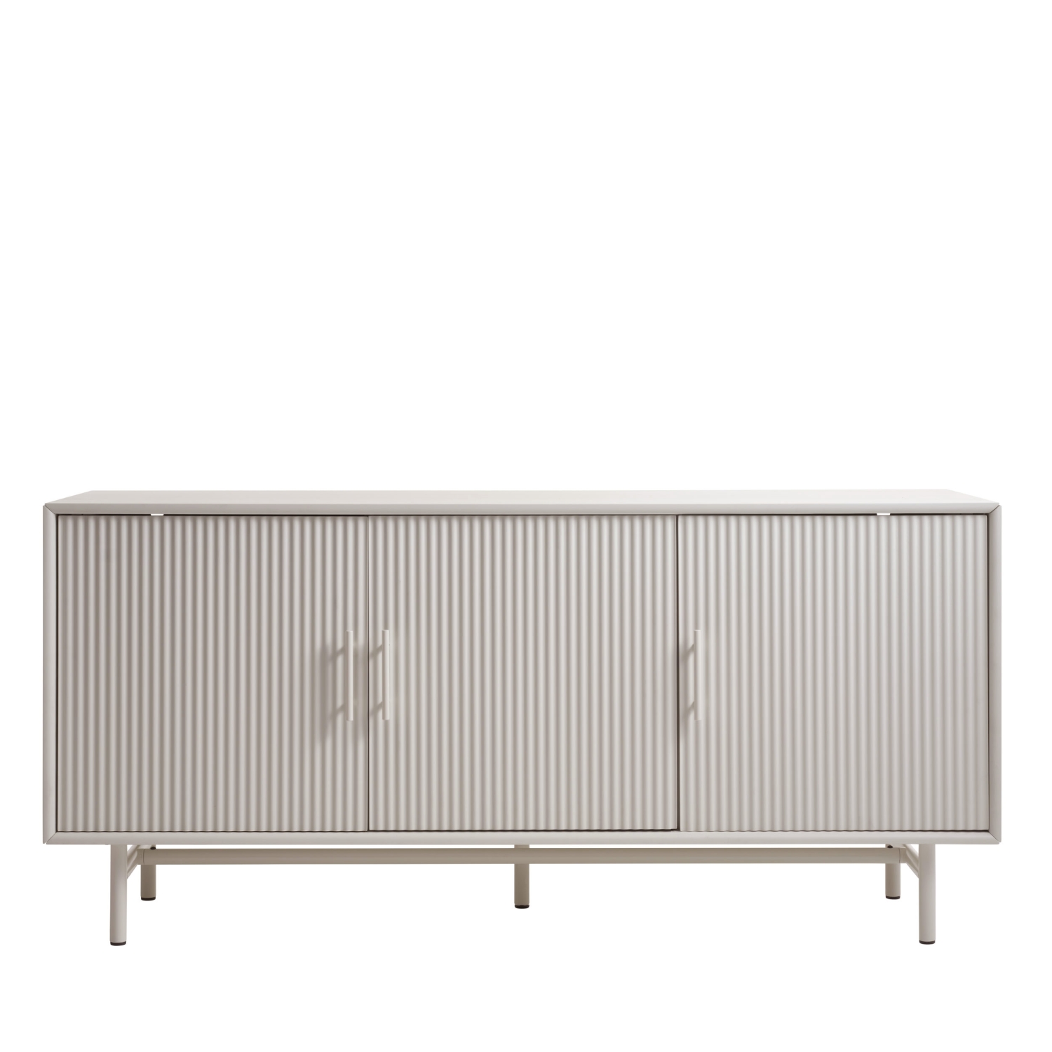 Jura - Buffet 3 portes en bois et métal L160cm - Grège