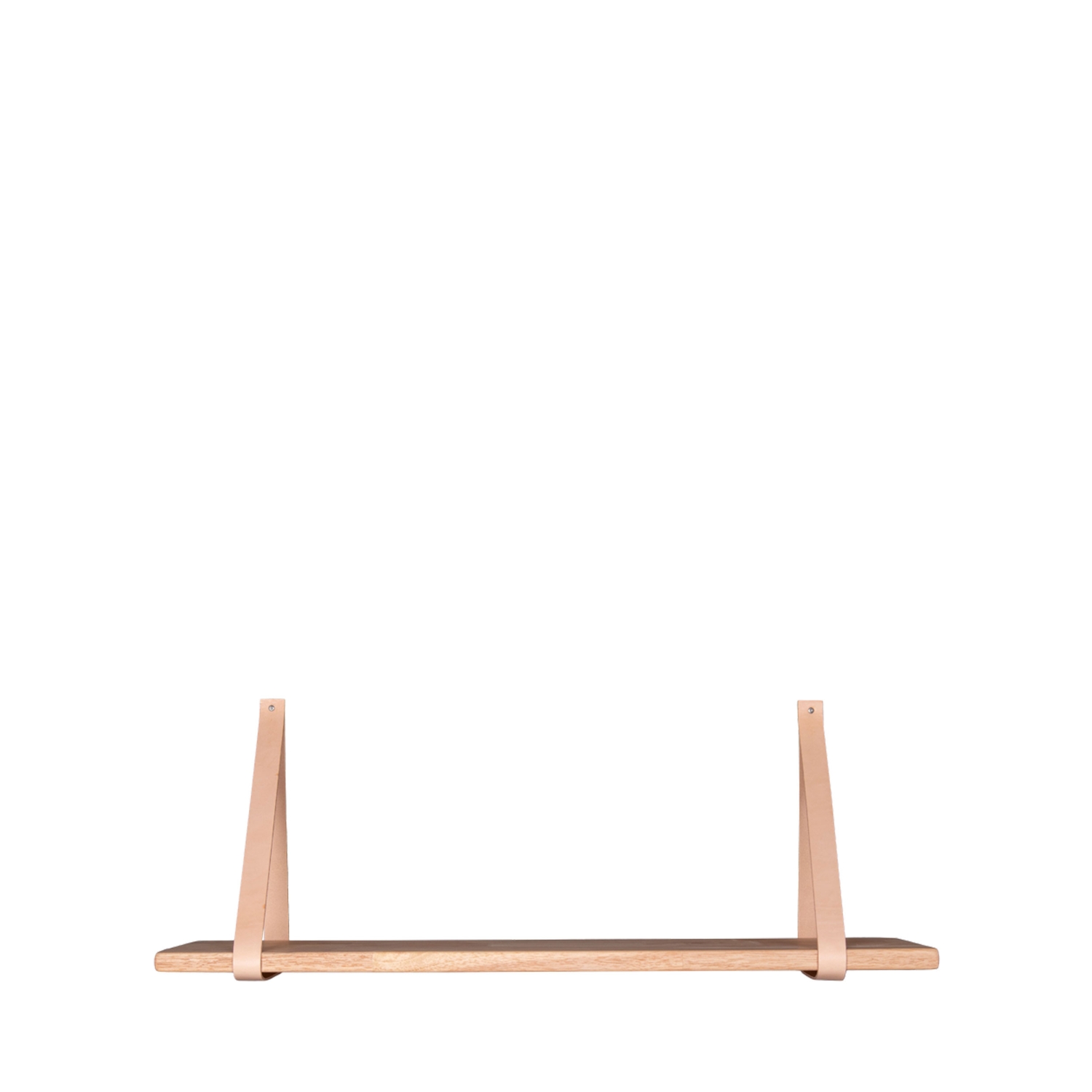 Forno - Etagère murale en bois et cuir 80x20 cm - Naturel