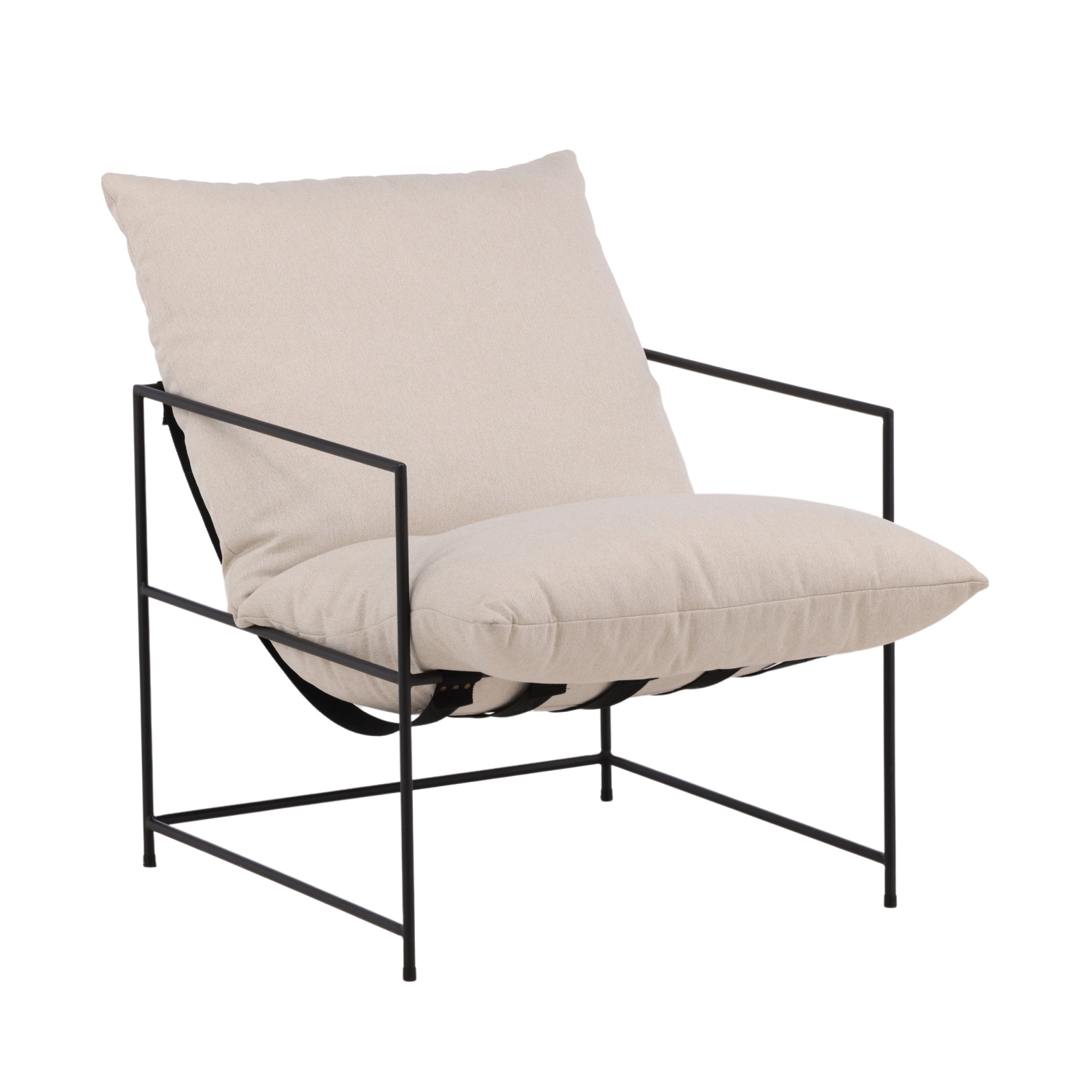 Sedalia - Fauteuil en tissu et métal - Écru