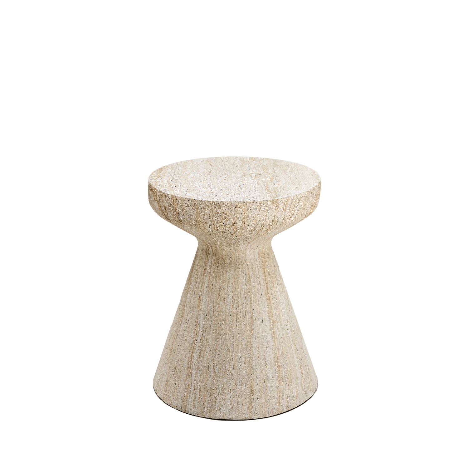 Danli - Tabouret effet travertin H45cm - Beige
