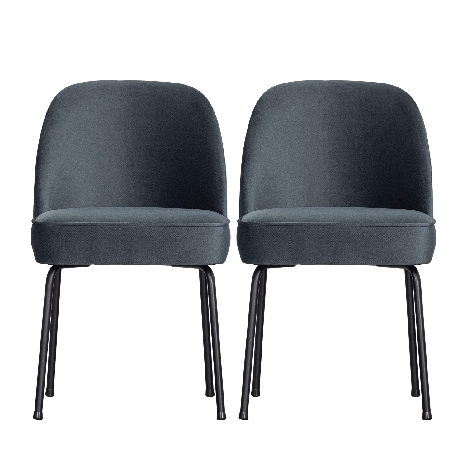 Vogue - Lot de 2 chaises design en velours - Bleu pétrole
