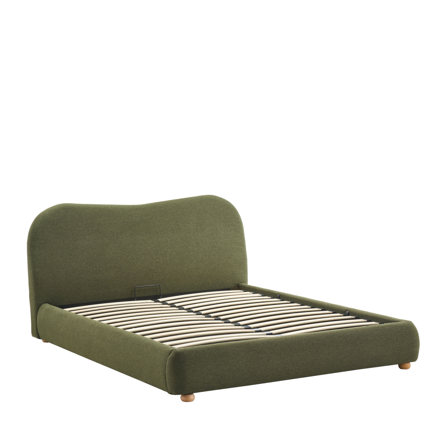 Napo - Lit coffre en tissu 160x200cm - Vert kaki
