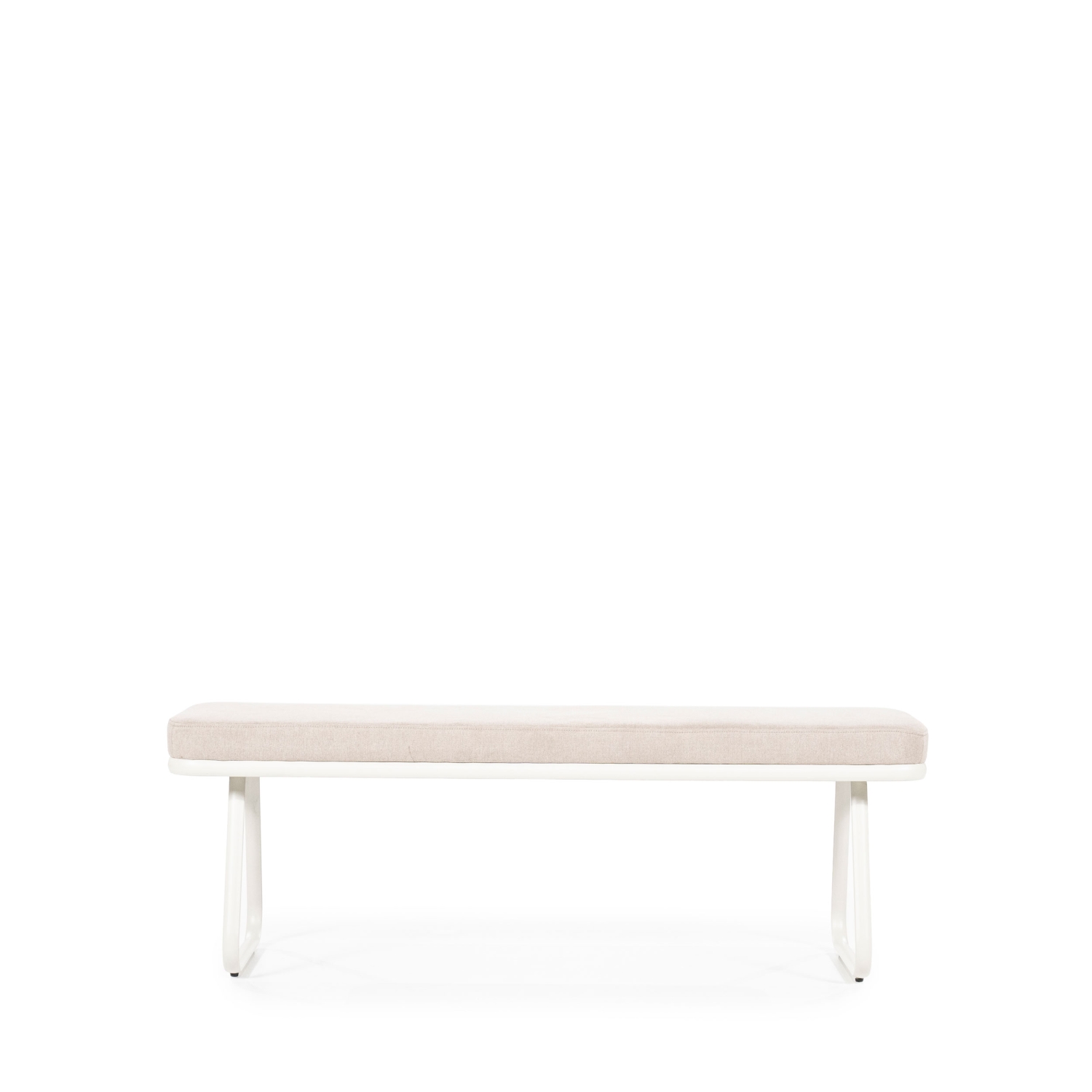 Skola - Banc en tissu et métal L140cm - Beige