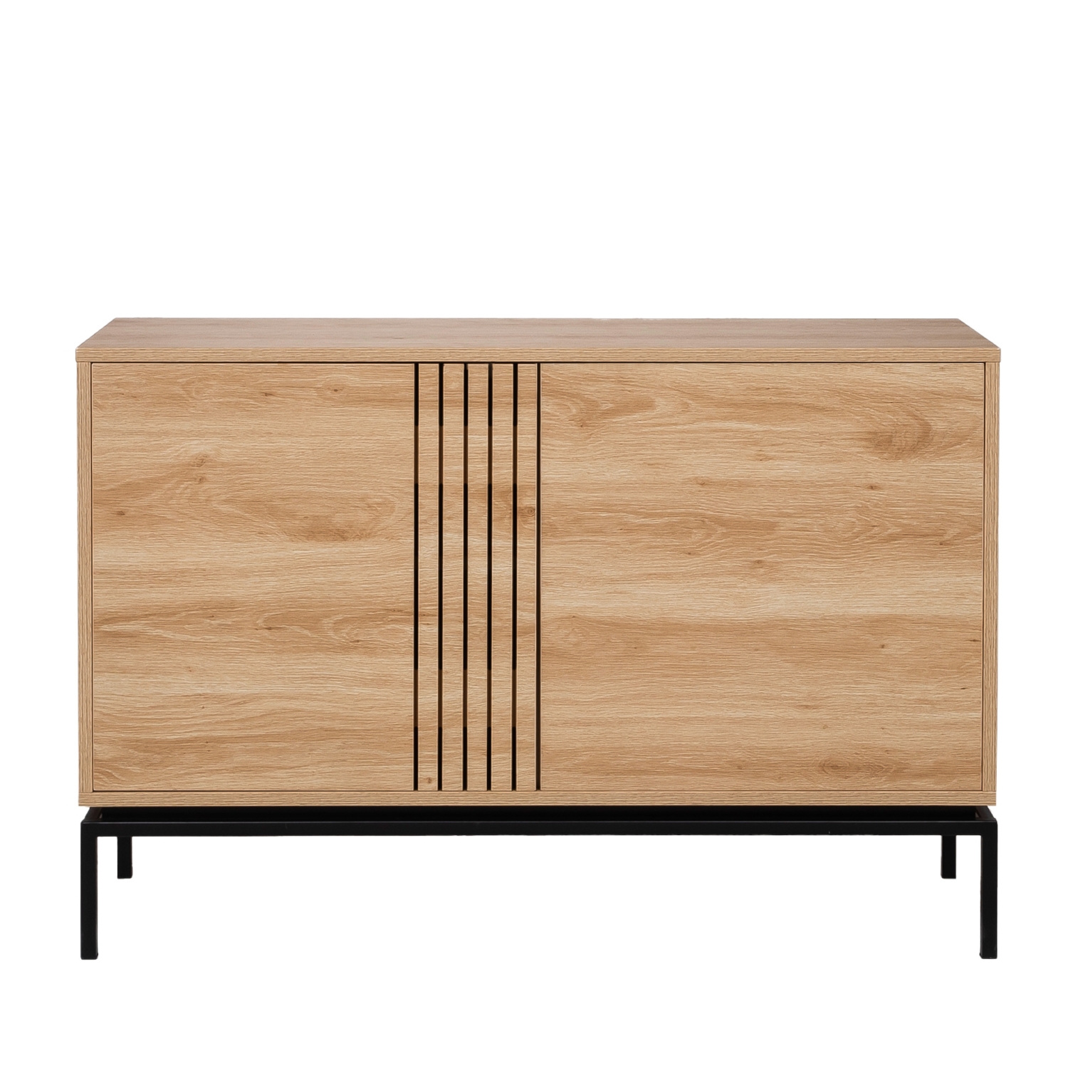 Krokom - Buffet 2 portes en bois et métal L120cm - Bois clair