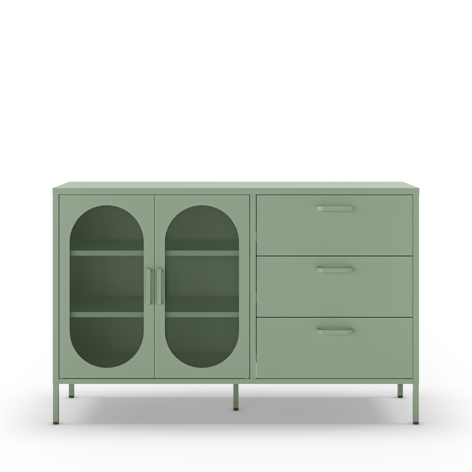 Zio - Buffet 2 portes en métal L140cm - Vert menthe