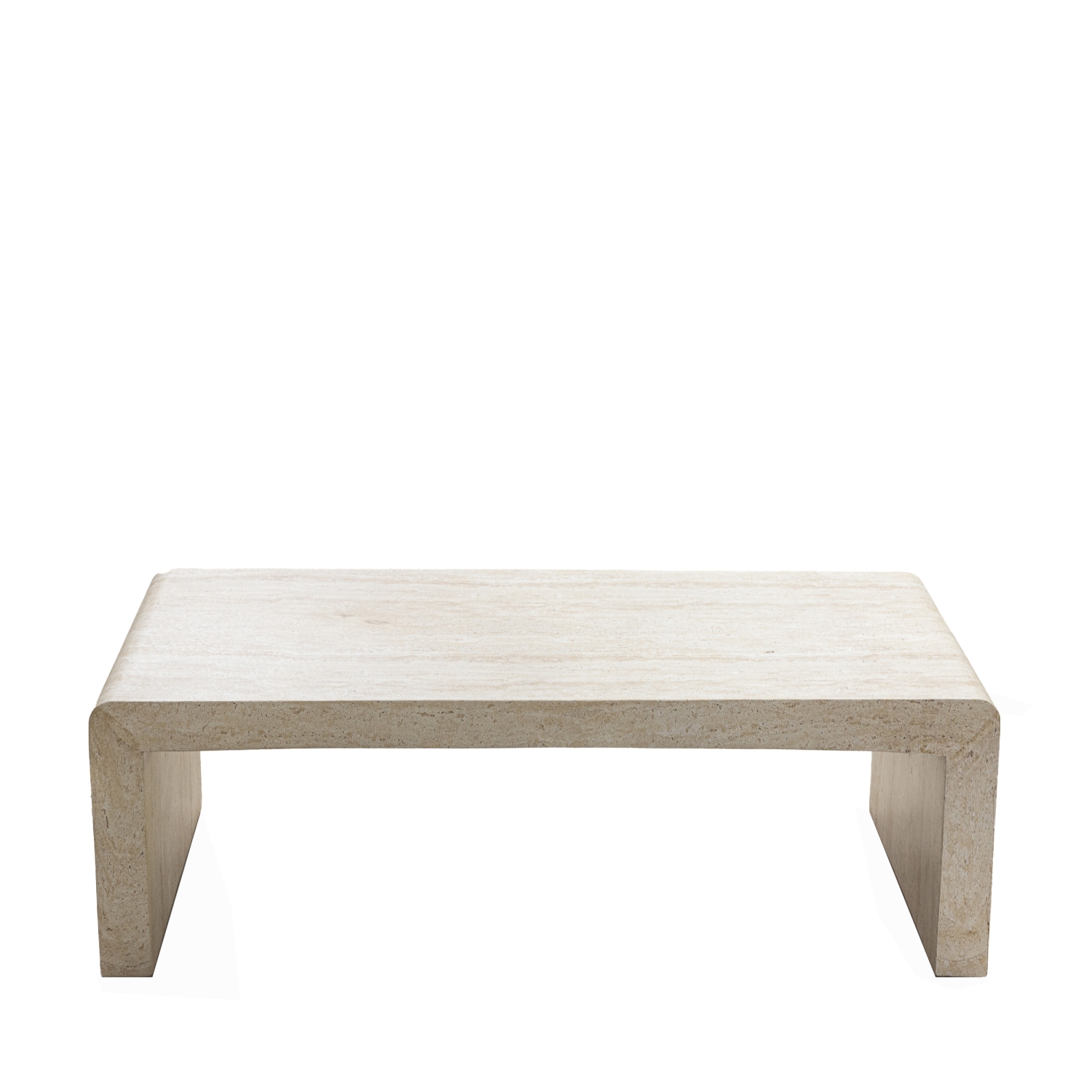 Tocoa - Table basse effet travertin 120x55cm - Beige