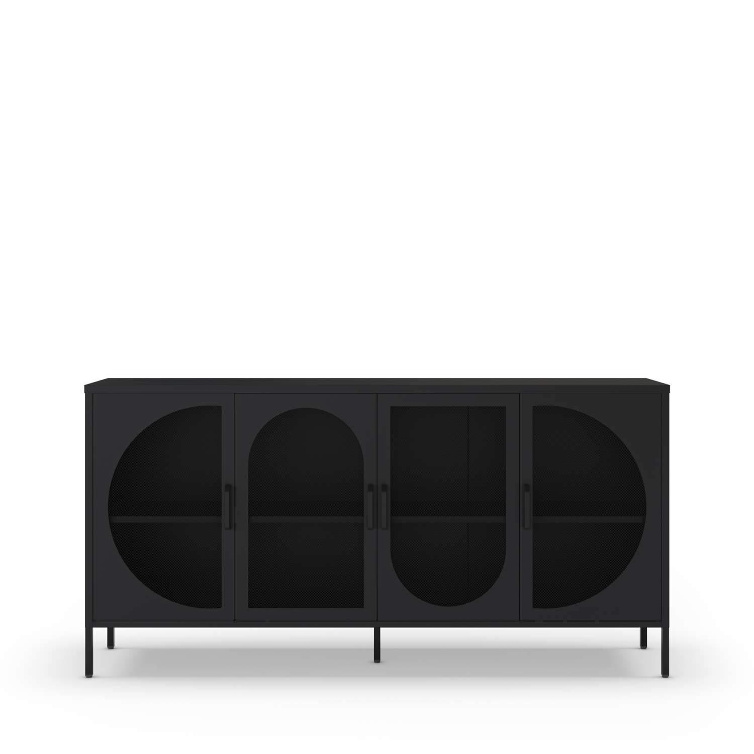 Zio - Buffet 4 portes en métal L160cm - Noir