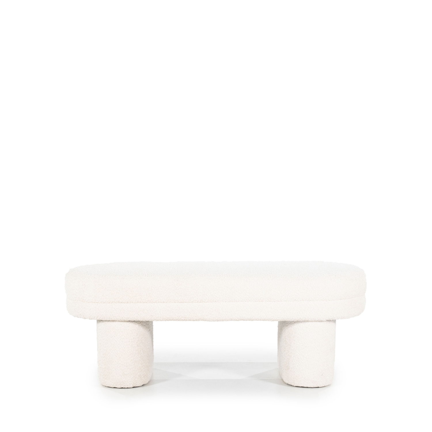 Rama - Banc arrondi en tissu L120cm - Beige