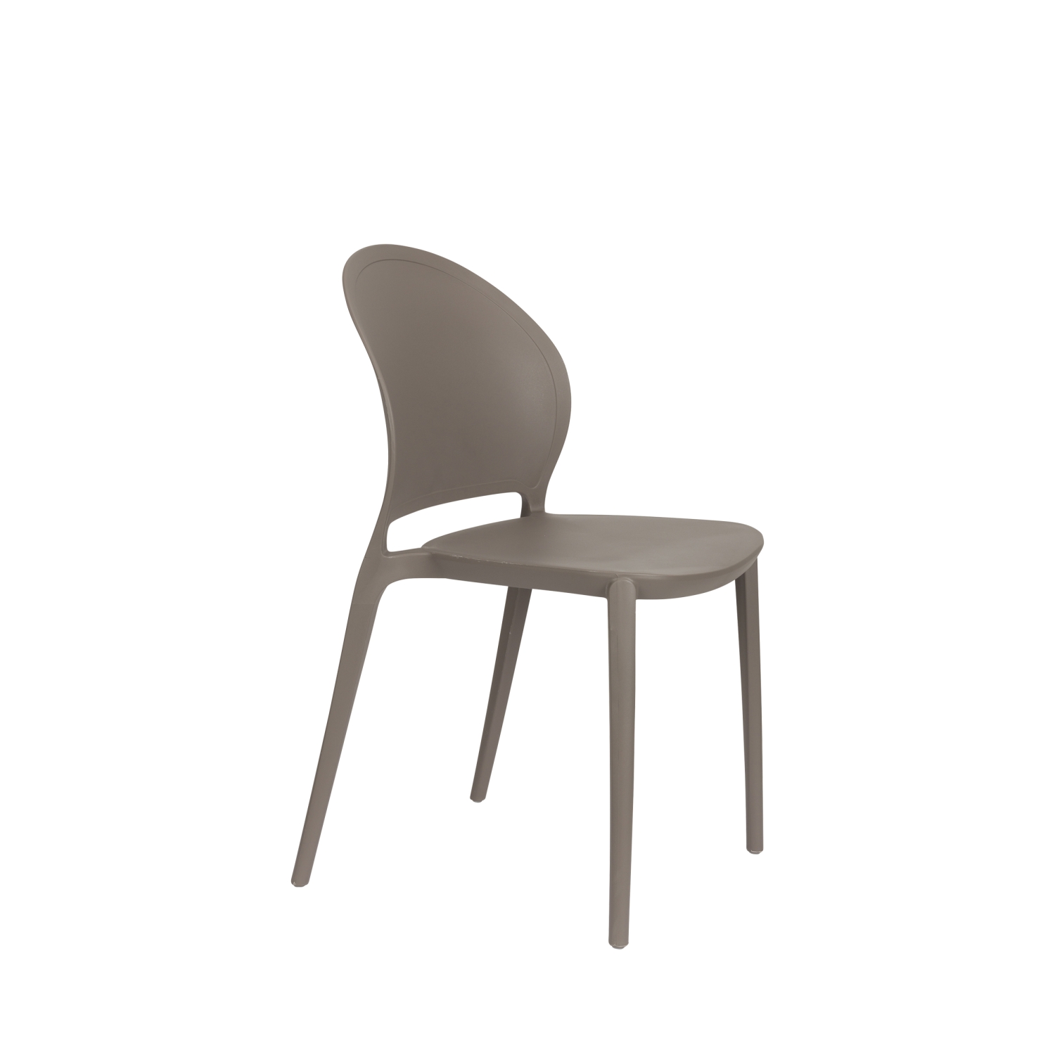 Sjoerd - Lot de 4 chaises intérieur et extérieur en plastique - Taupe