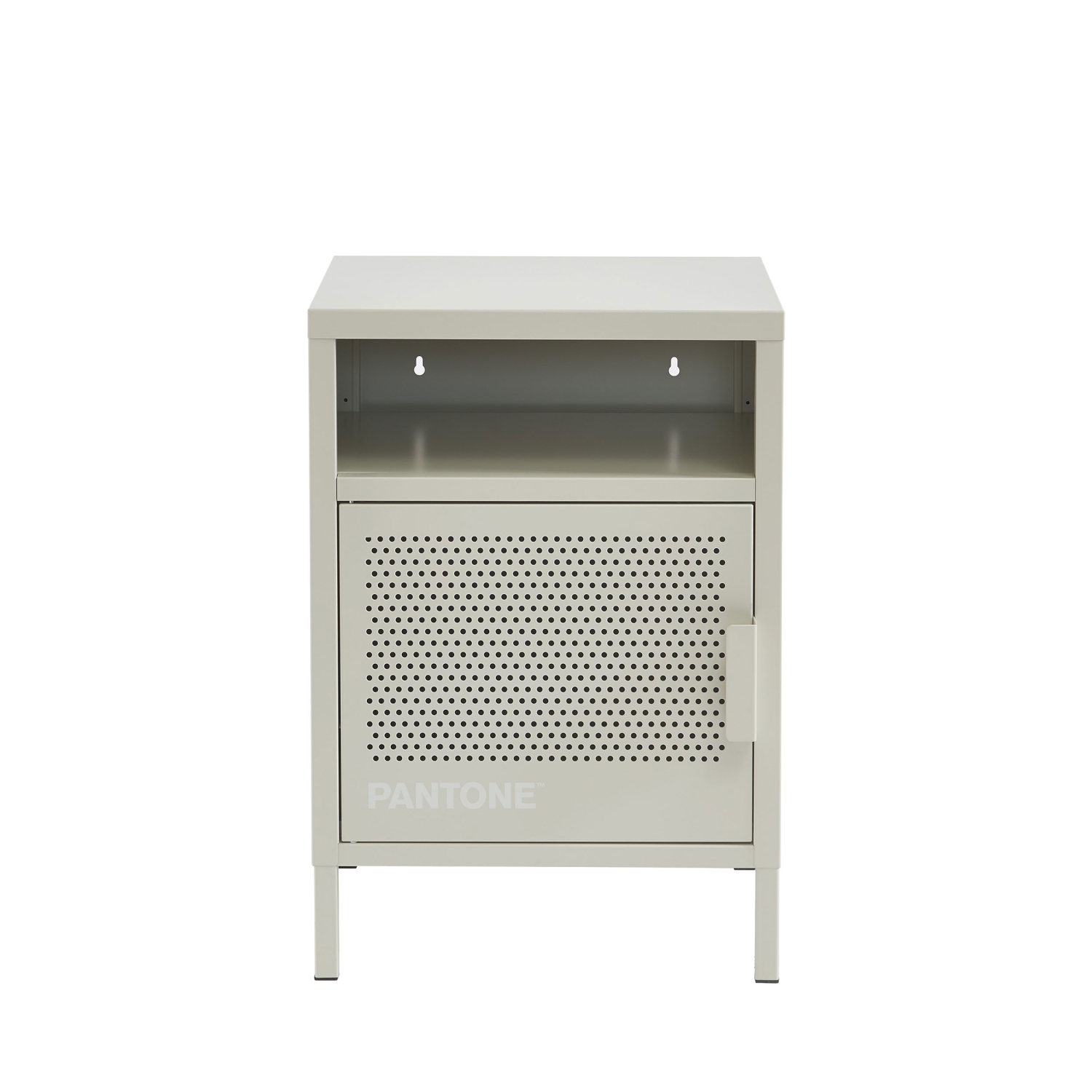 Nino - Table de chevet 1 porte en métal PANTONE - Beige