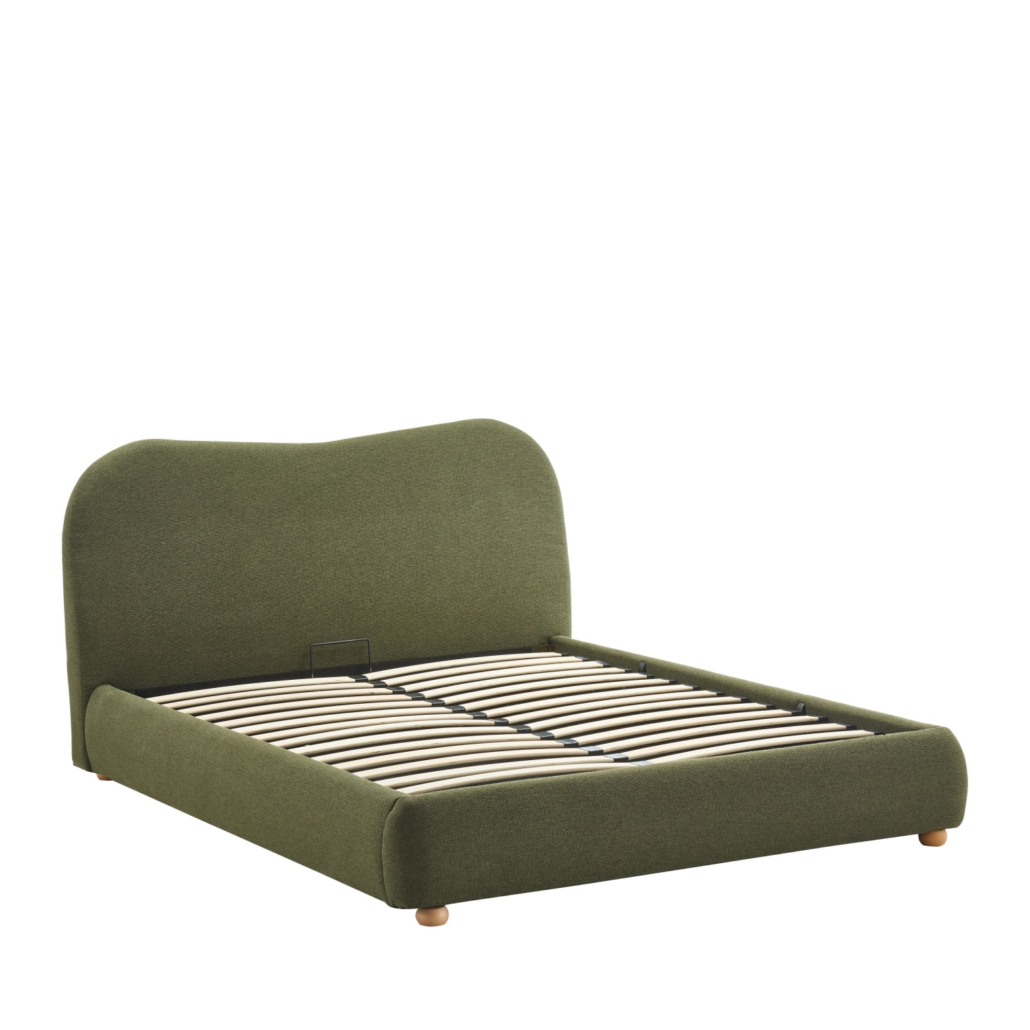 Napo - Lit coffre en tissu 140x190cm - Vert kaki