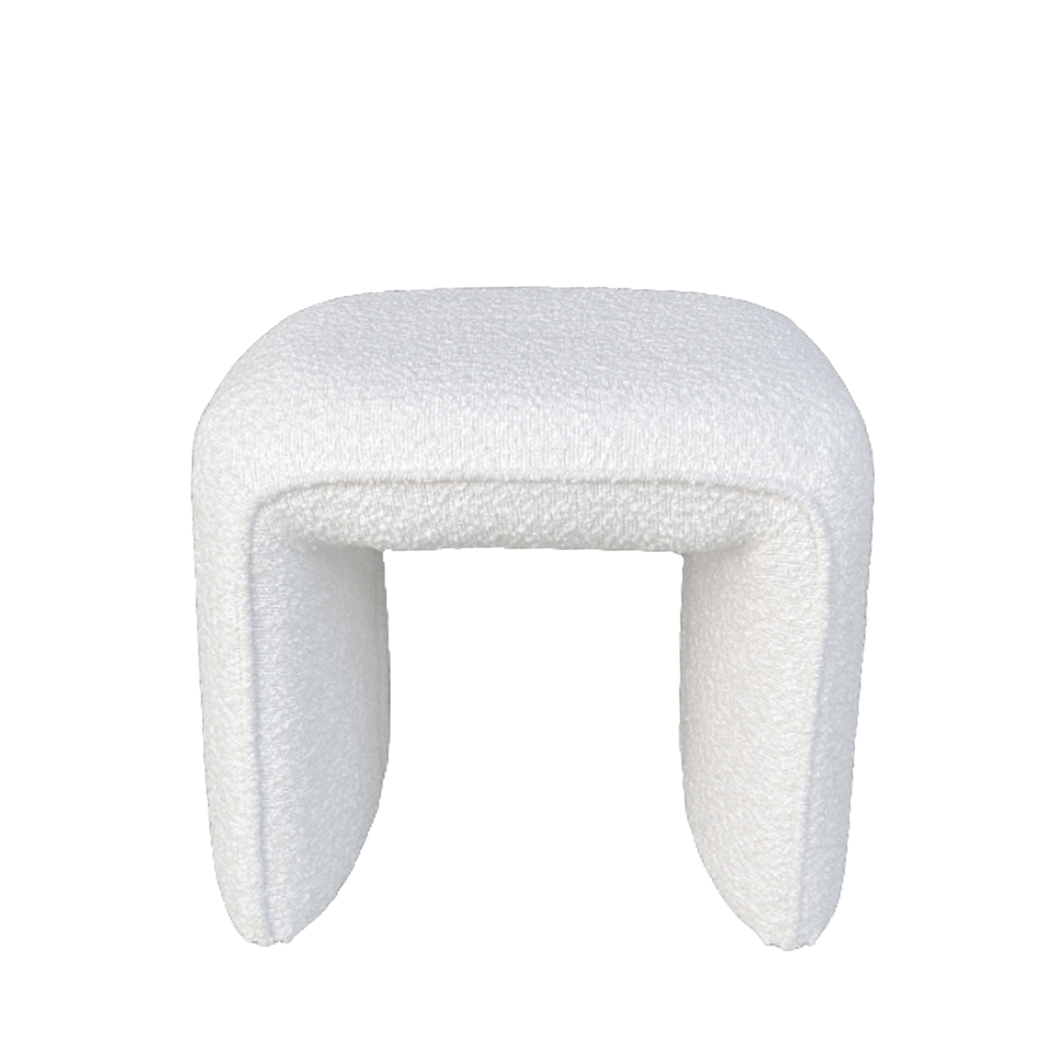 Full - Pouf en tissu bouclette - Blanc