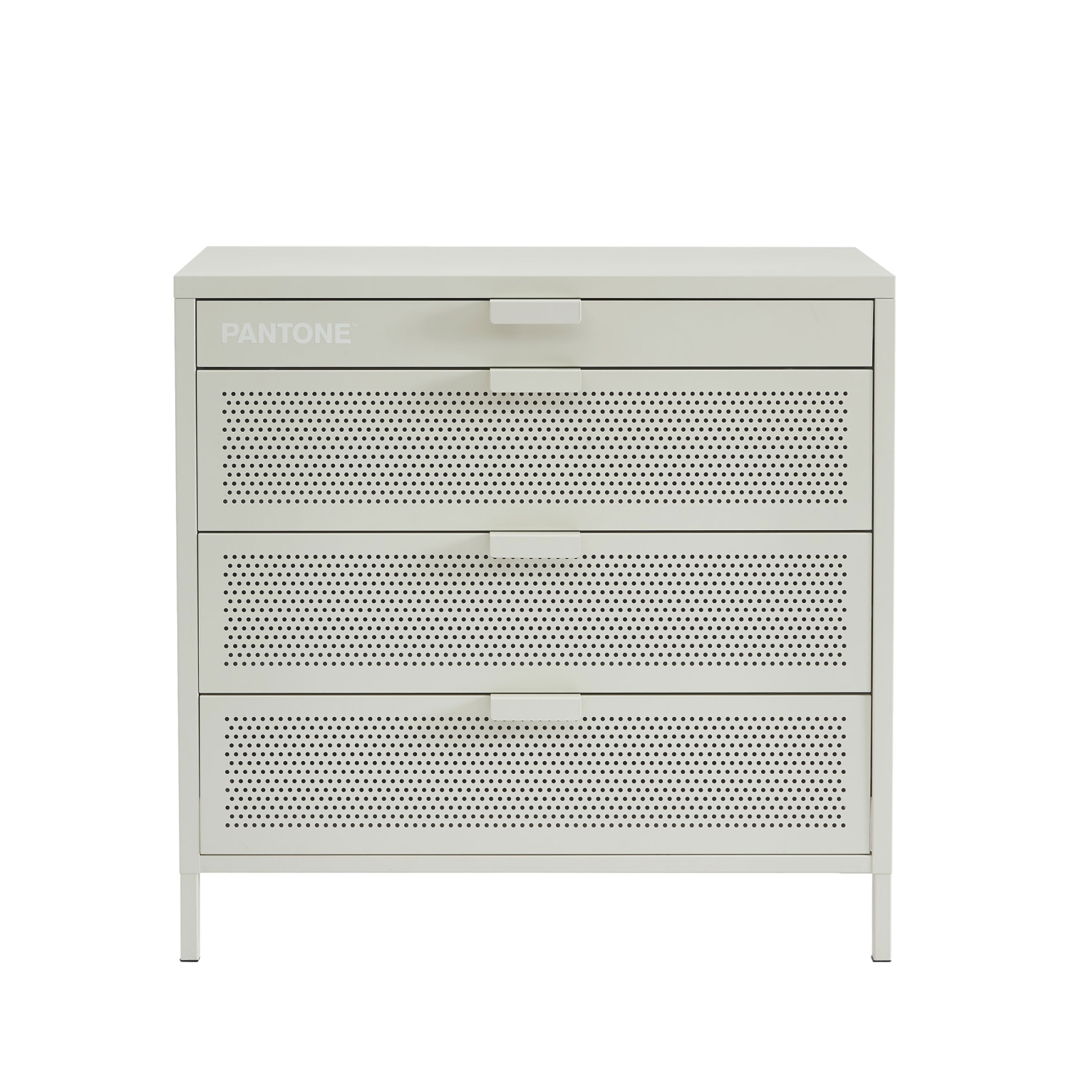 Nino - Commode 4 tiroirs en métal PANTONE L80cm - Beige