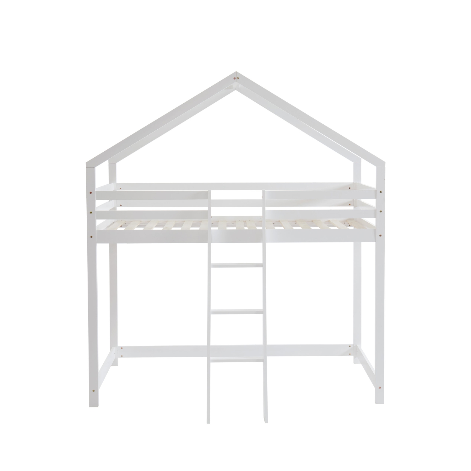 Kaba - Lit en mezzanine enfant en bois 90x190cm - Blanc