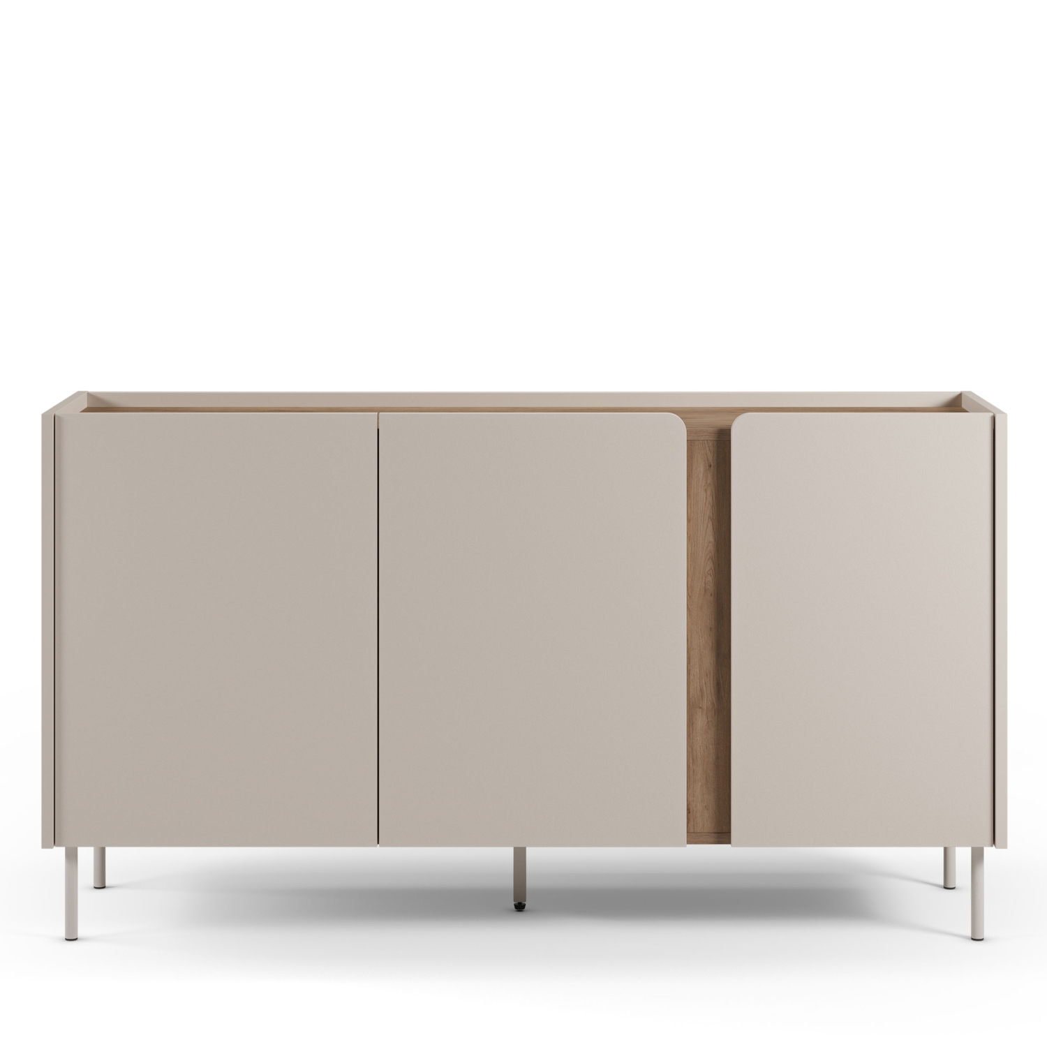 Boxy - Buffet 3 portes en bois et métal L150cm - Beige