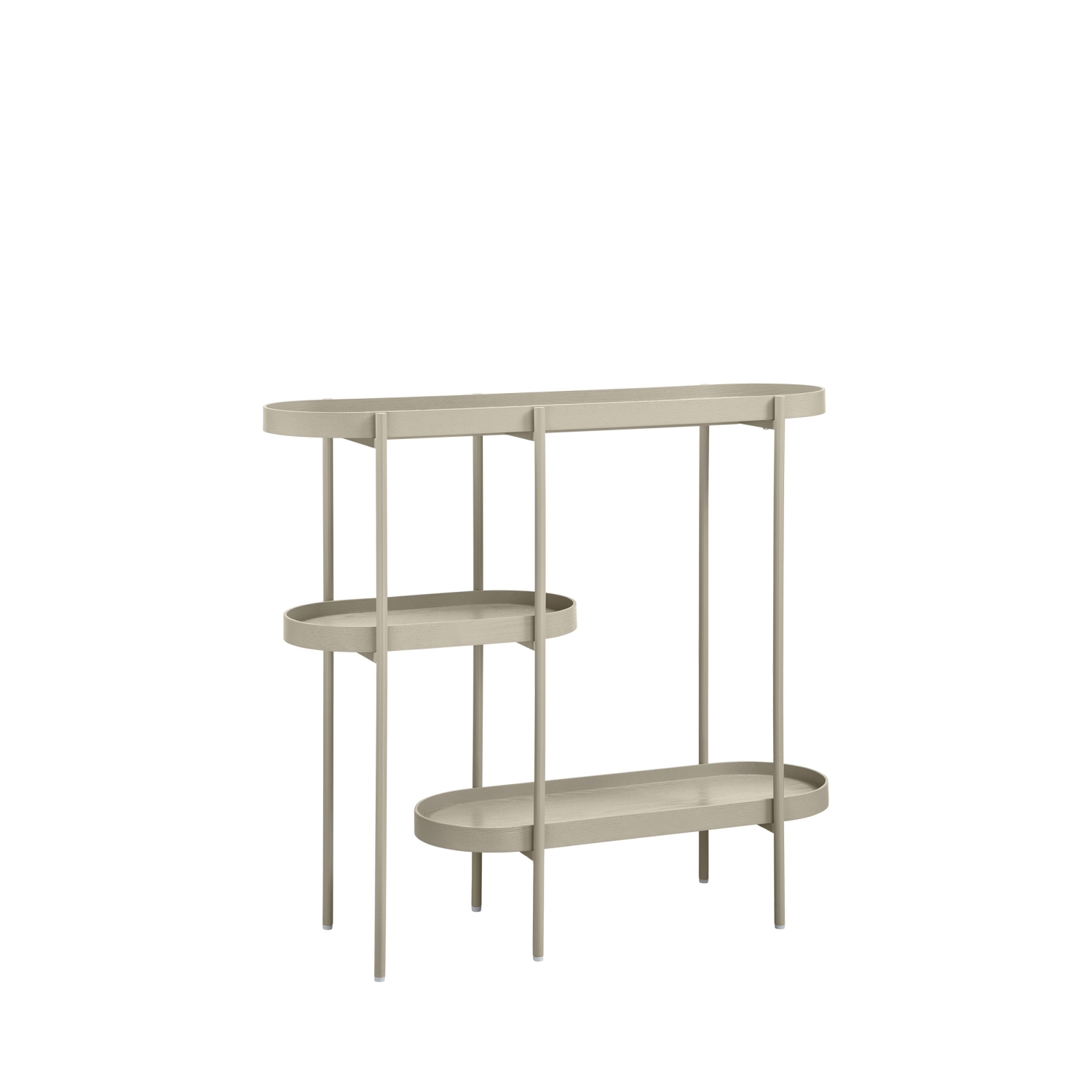 Noan - Console ovale en bois et métal L90cm - Beige