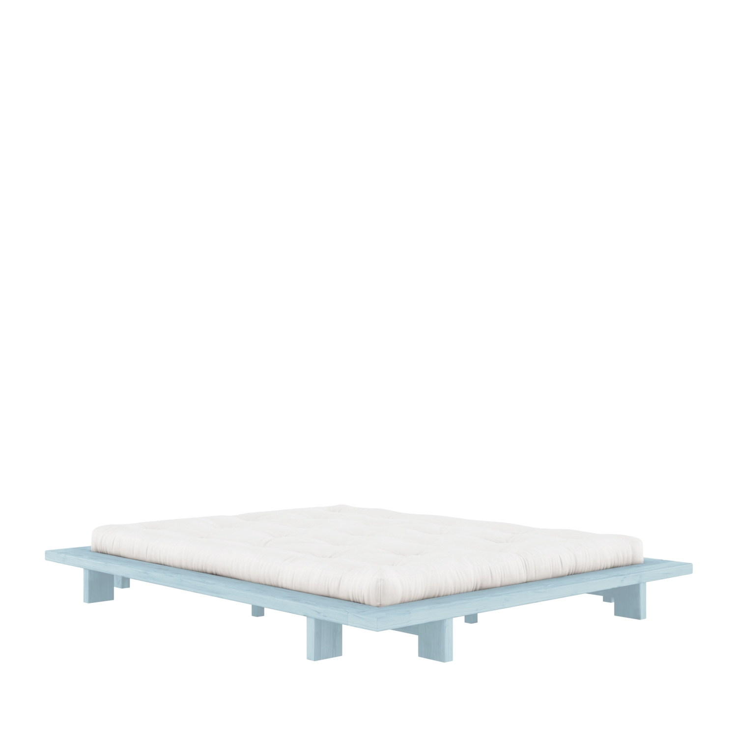 Japan - Lit en bois 160x200cm - Bleu clair