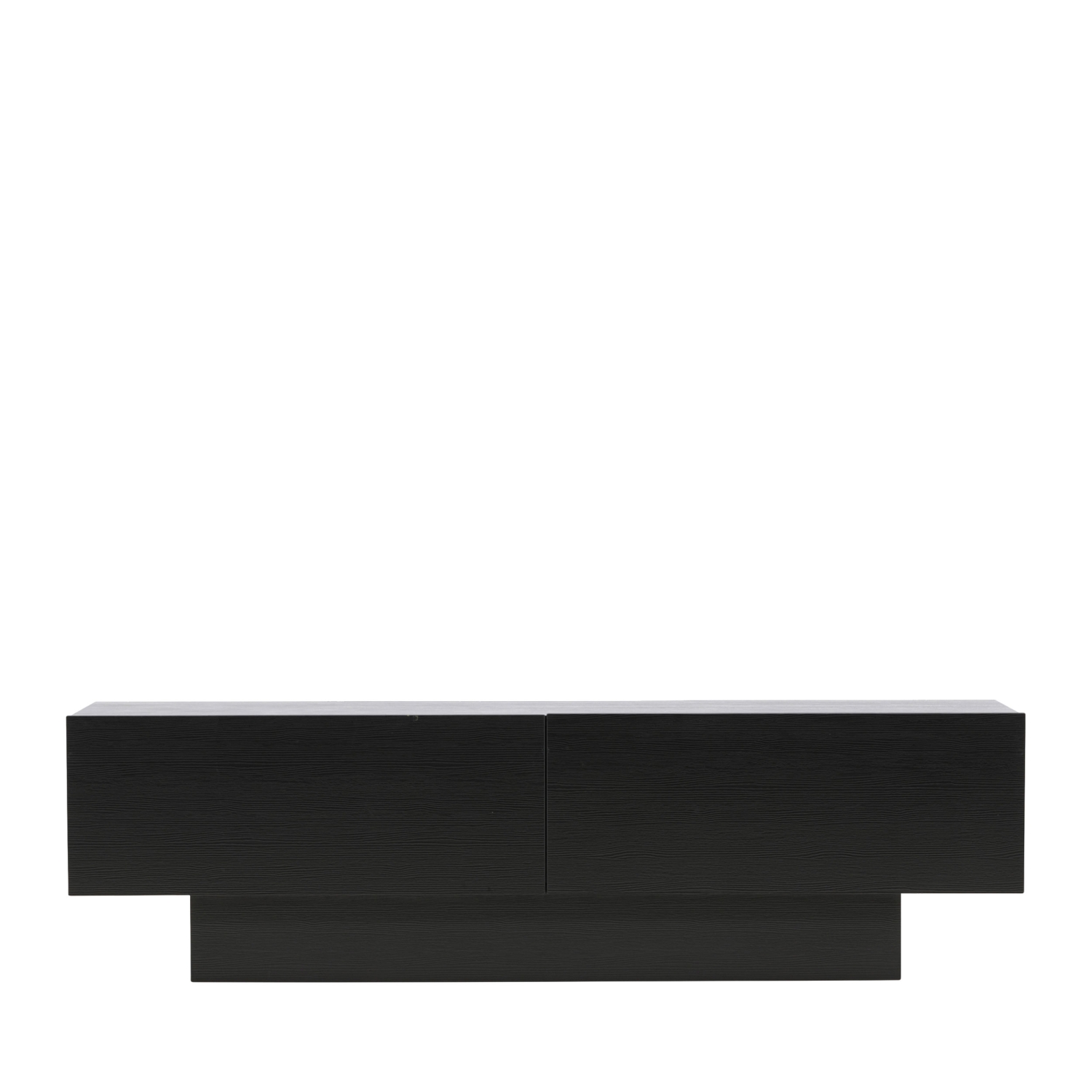 Cuenca - Meuble TV 2 portes battantes en bois L160cm - Noir