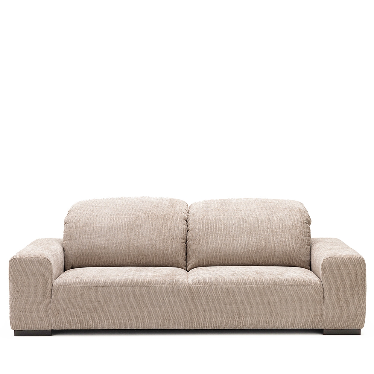 Sam - Canapé 3 places avec têtières réglables en tissu chenille - Écru