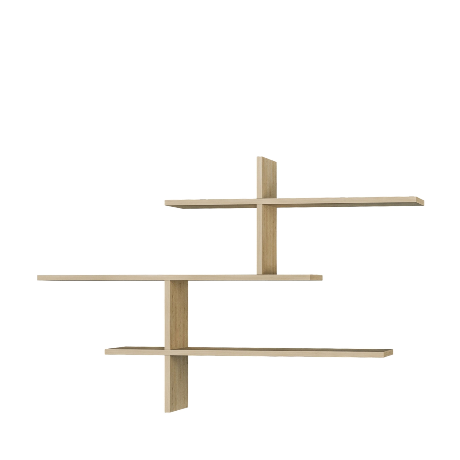 Lio - Étagère murale en bois L123cm - Bois clair