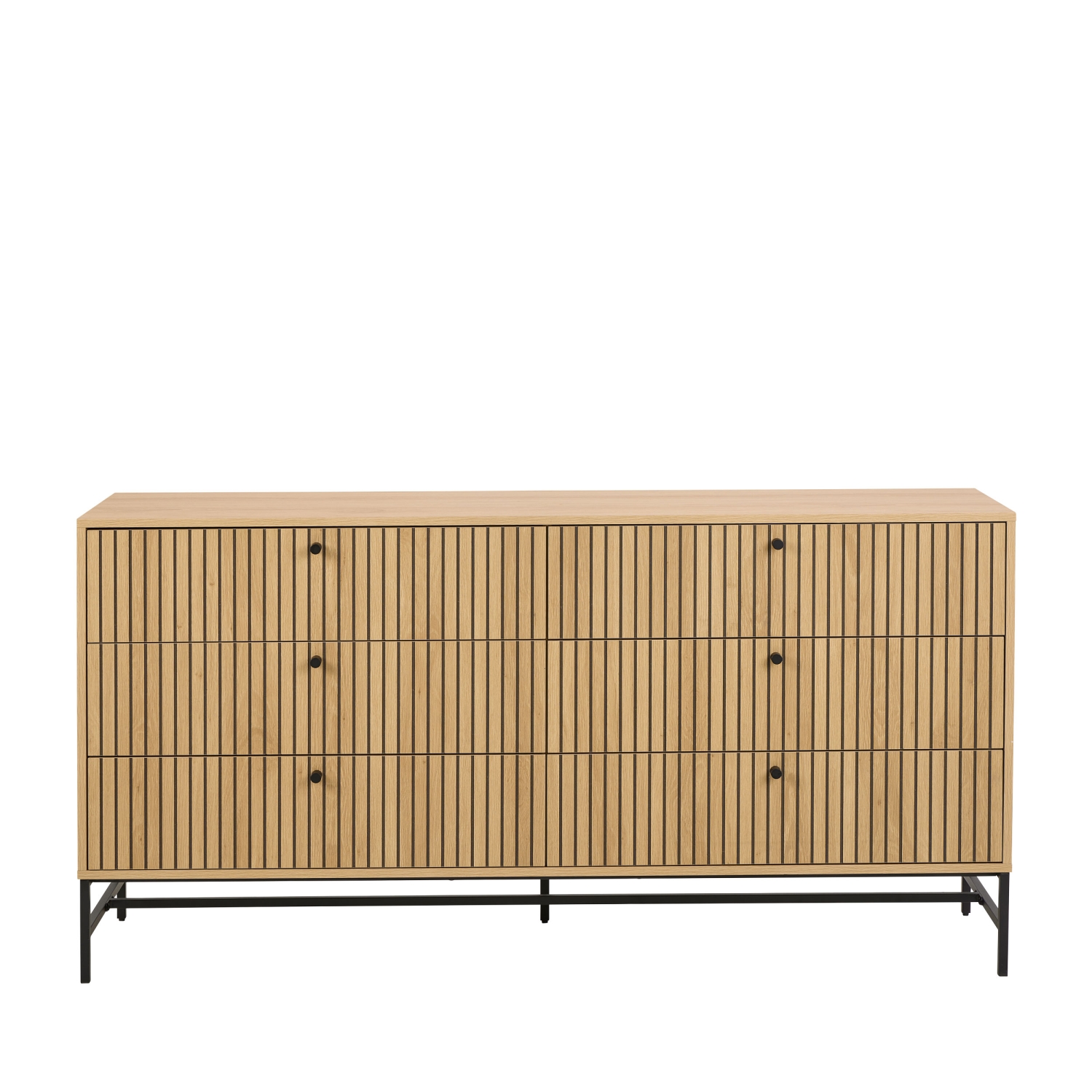 Storo - Commode 6 tiroirs en bois L157.9cm - Bois clair