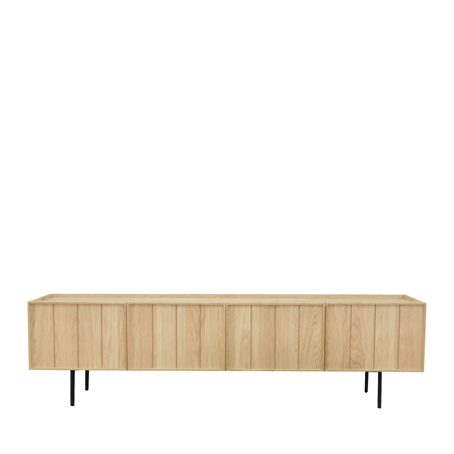 Lines - Meuble TV 4 portes en bois L200cm - Bois clair