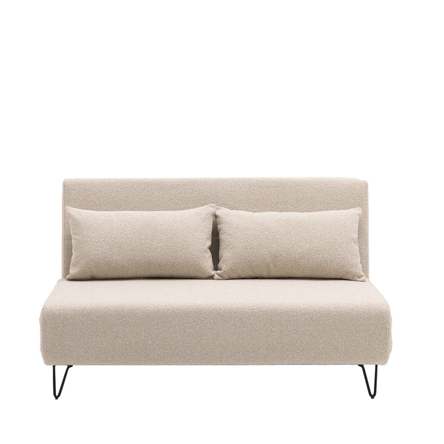 Joe harper - Canapé convertible 2 places en tissu bouclette - Écru