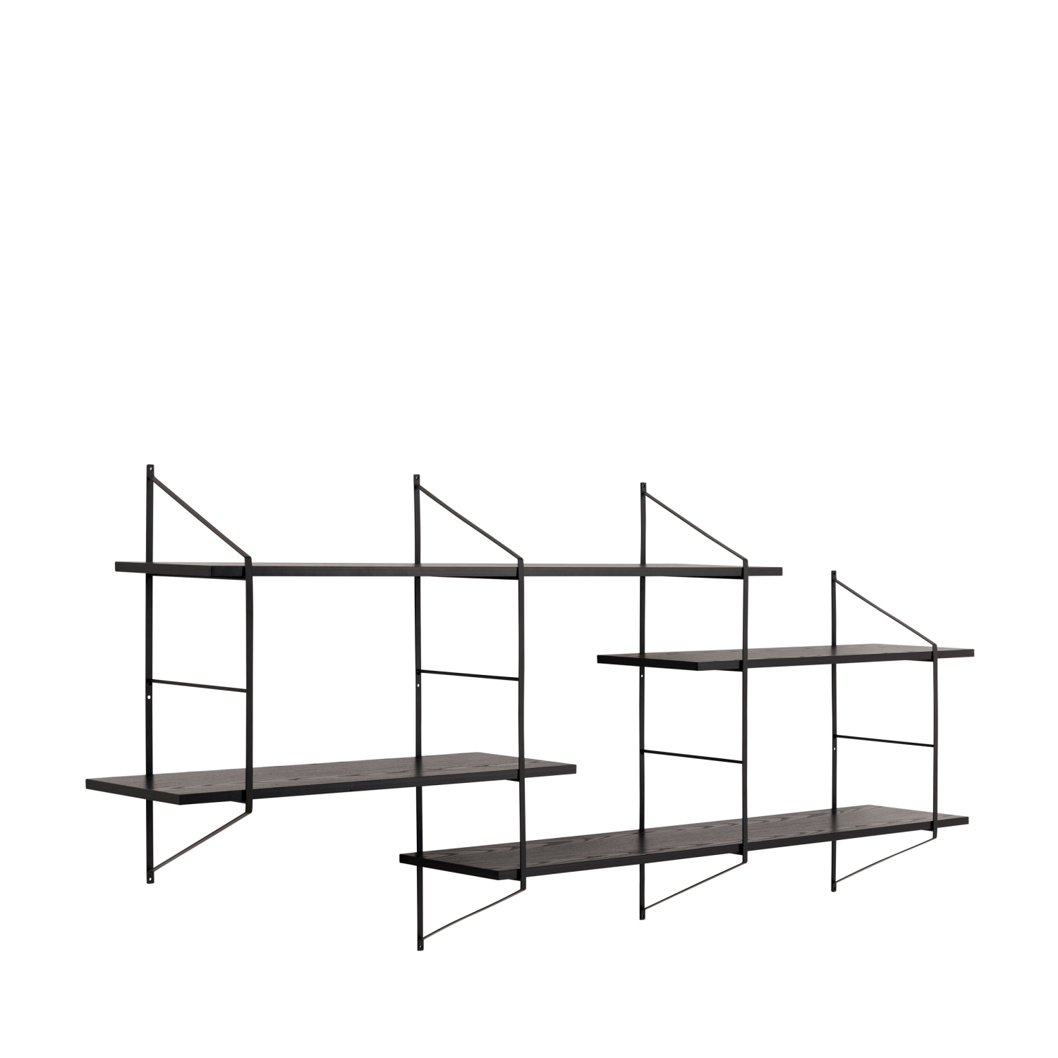 Tocro - Etagère murale en bois et métal L191cm - Noir